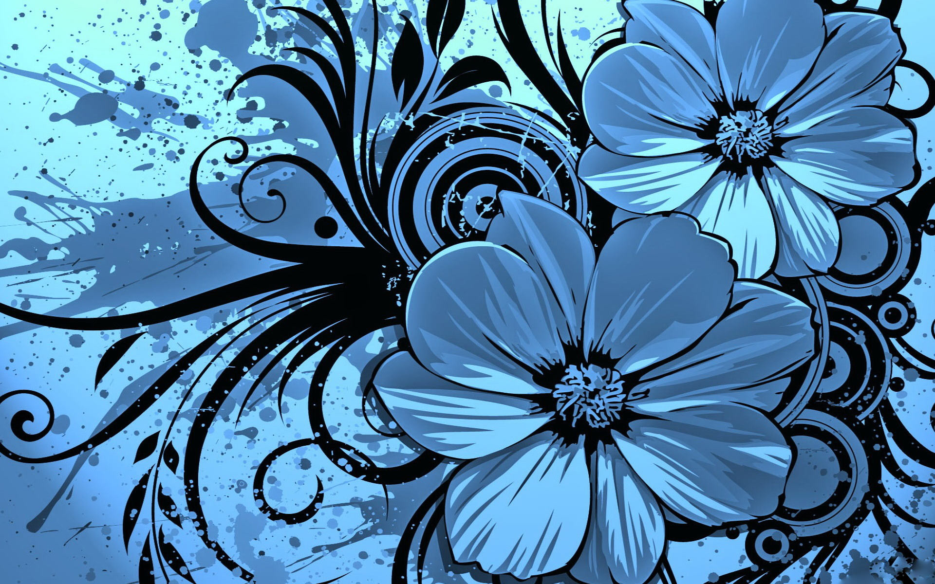 1920x1200 Blue Flowers Background 13 Desktop Wallpaper