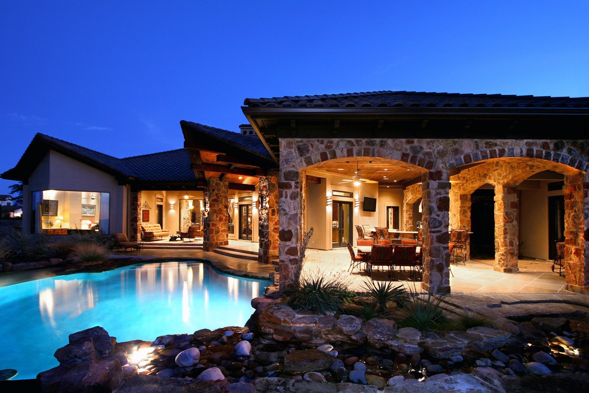 1920x1280 Good Texas Hill Country Home Builders #5:  Exterior-interior-home-house-pool-house-stone-pool-tv-table-chairs-bar-bar.jpg