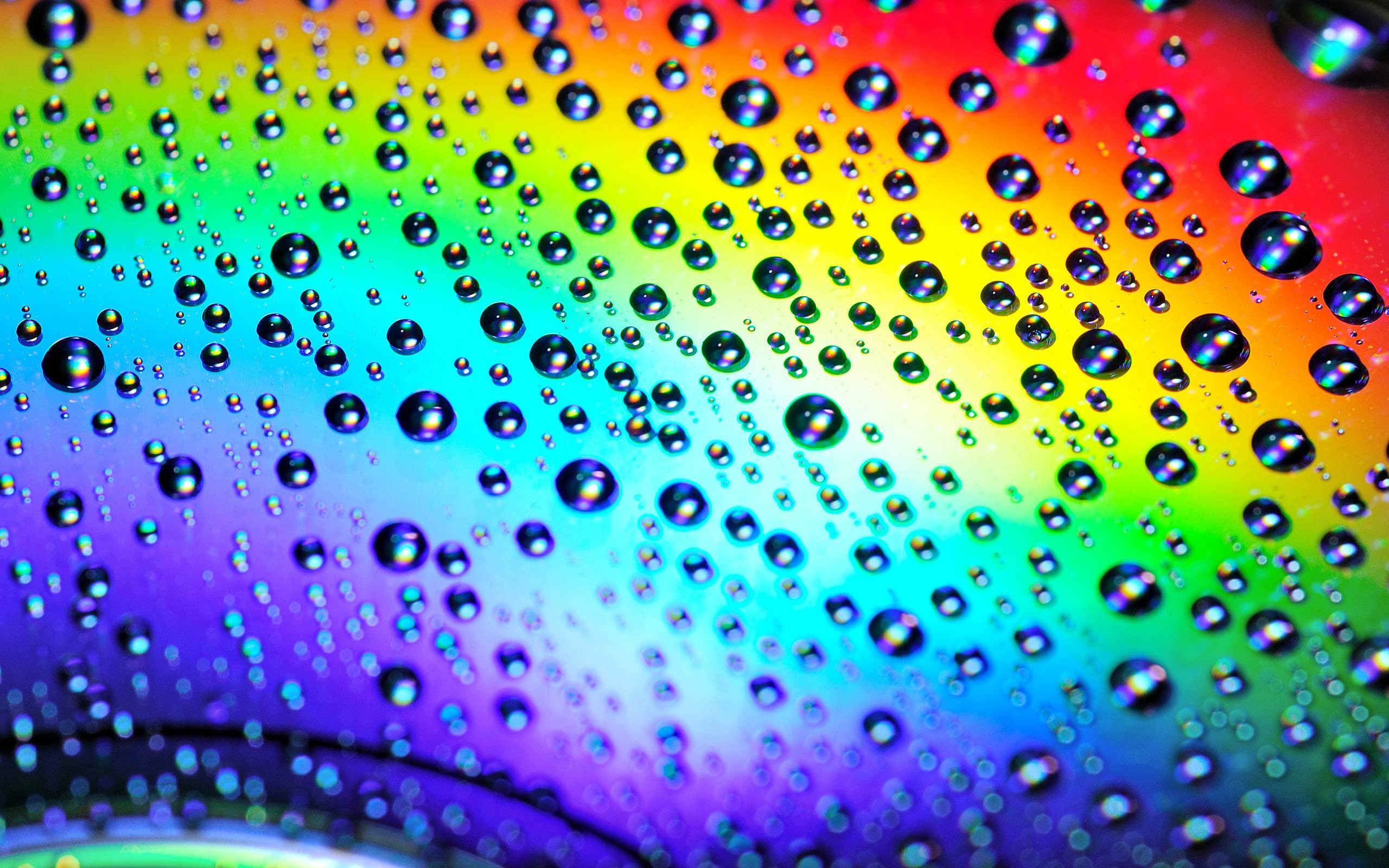 2560x1600 Rainbow Water Drops Wallpaper | Wallpaper Color