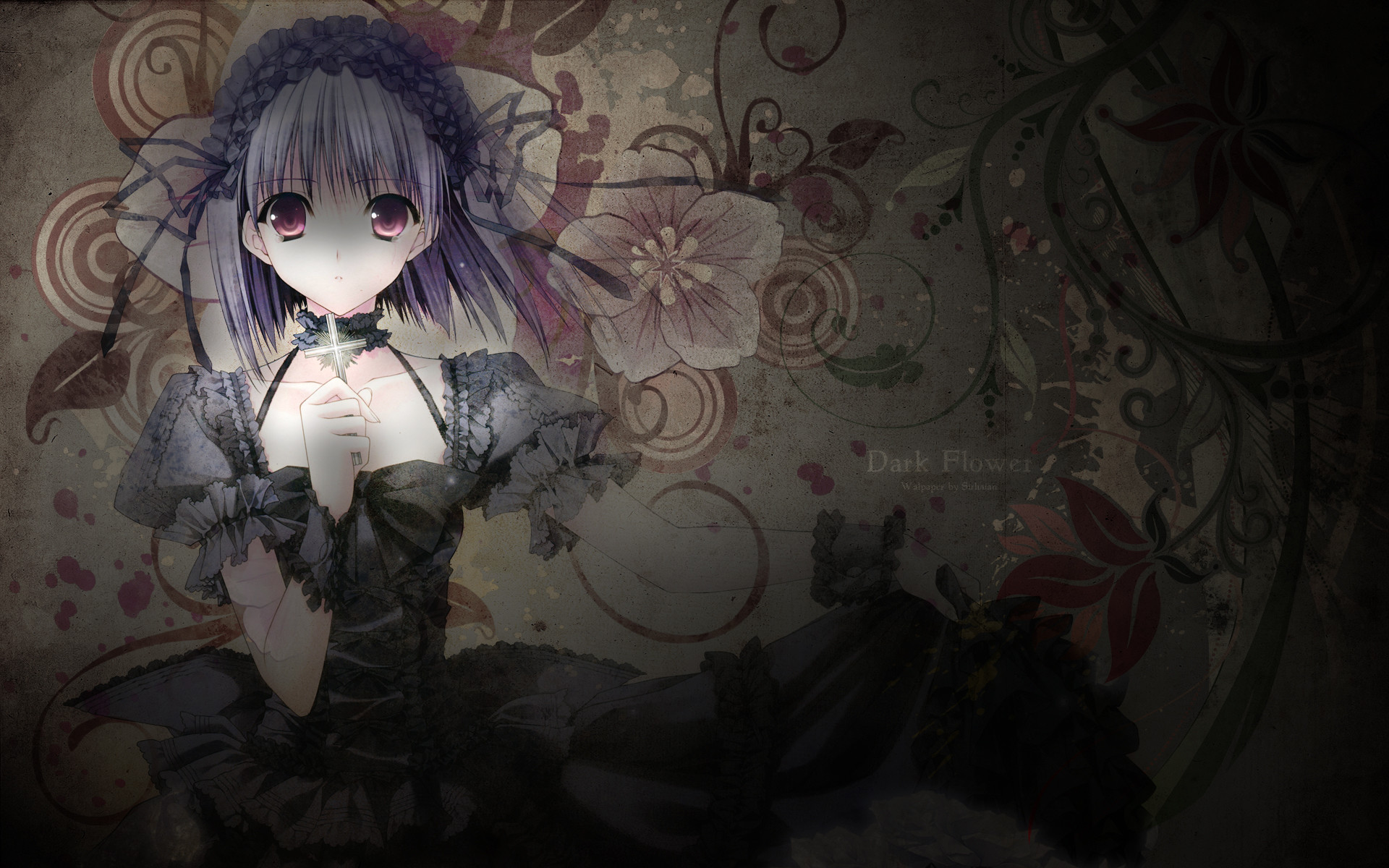 1920x1200 Anime Gothic Girl Flower wallpaper from Gothic Girls wallpapers