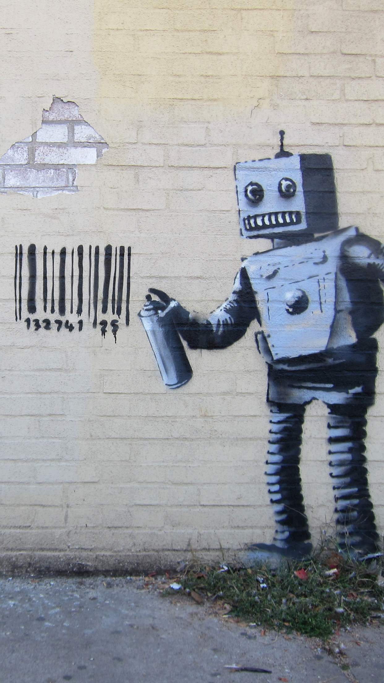 1242x2208 Wallpaper HD iPhone Banksy robot - Free Download