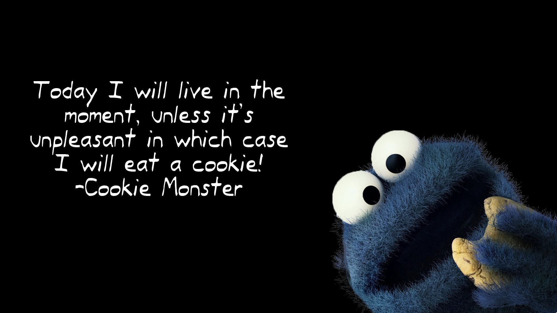 1920x1080 Download Quote Cookie Monster Funny Wallpaper Black Images HD Free .