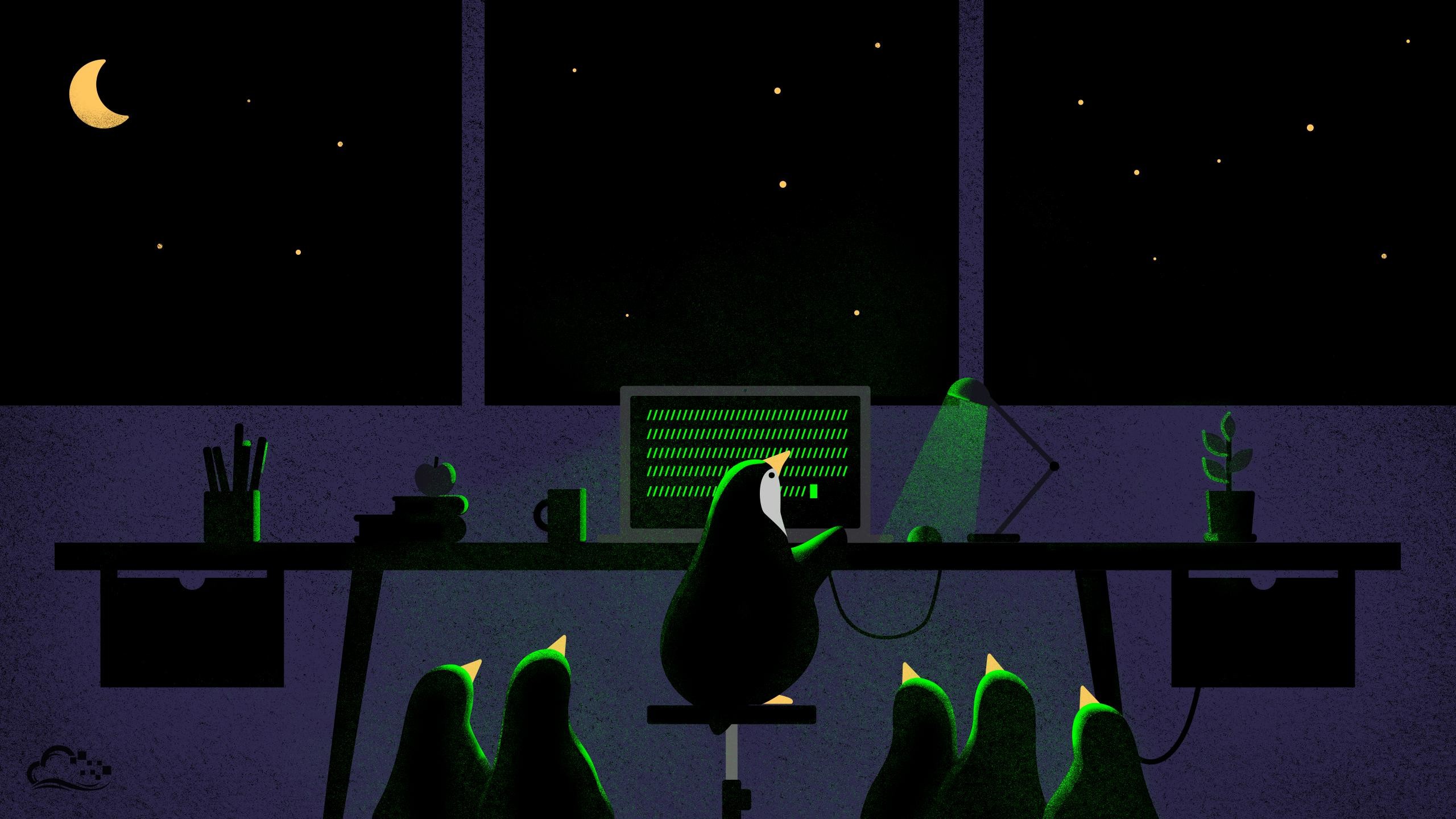 2560x1440 Awwh, This Linux Wallpaper Is Adorable