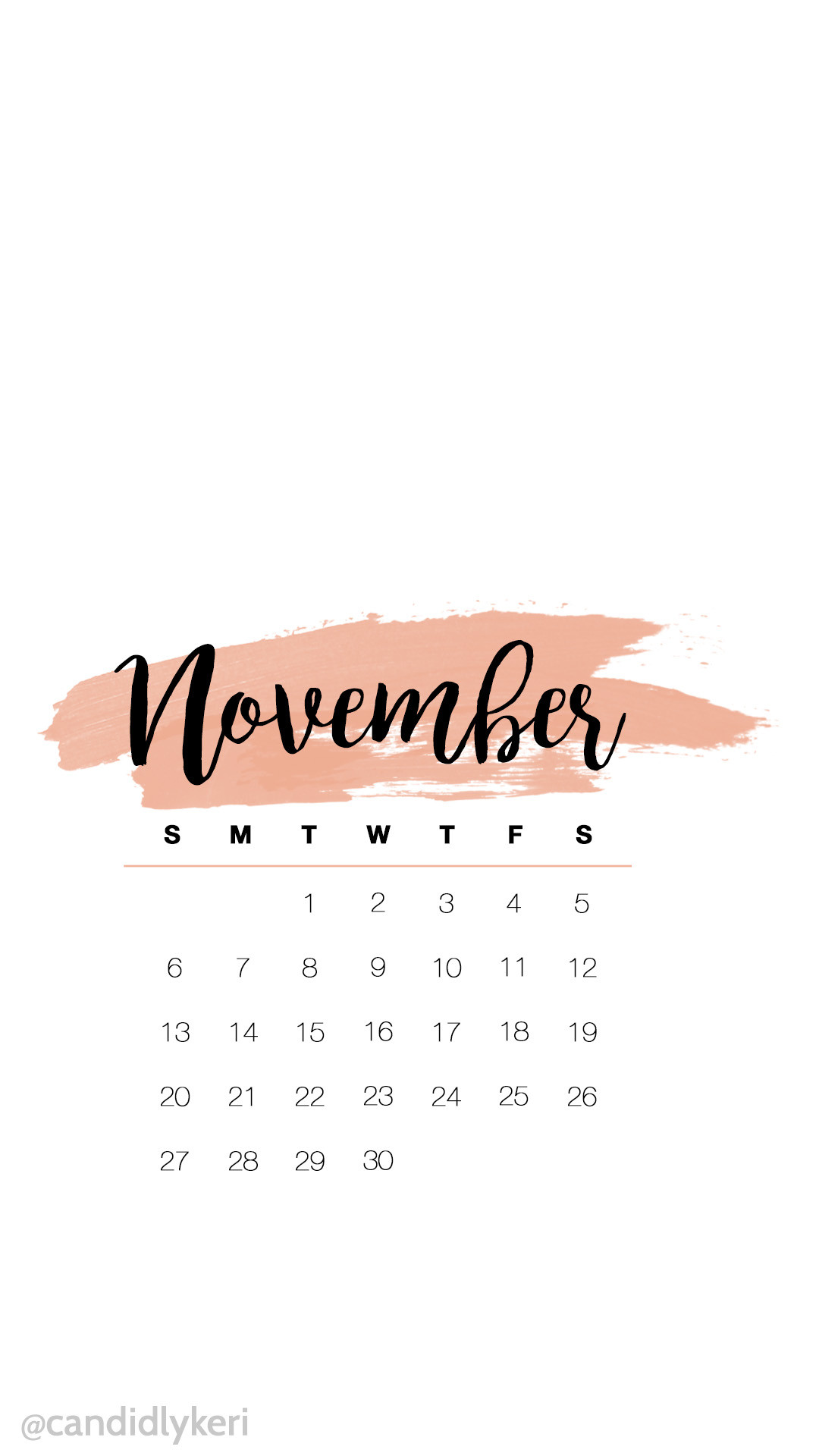 1080x1920 Cute pink watercolor November calendar 2016 wallpaper you can download for  free on the blog!