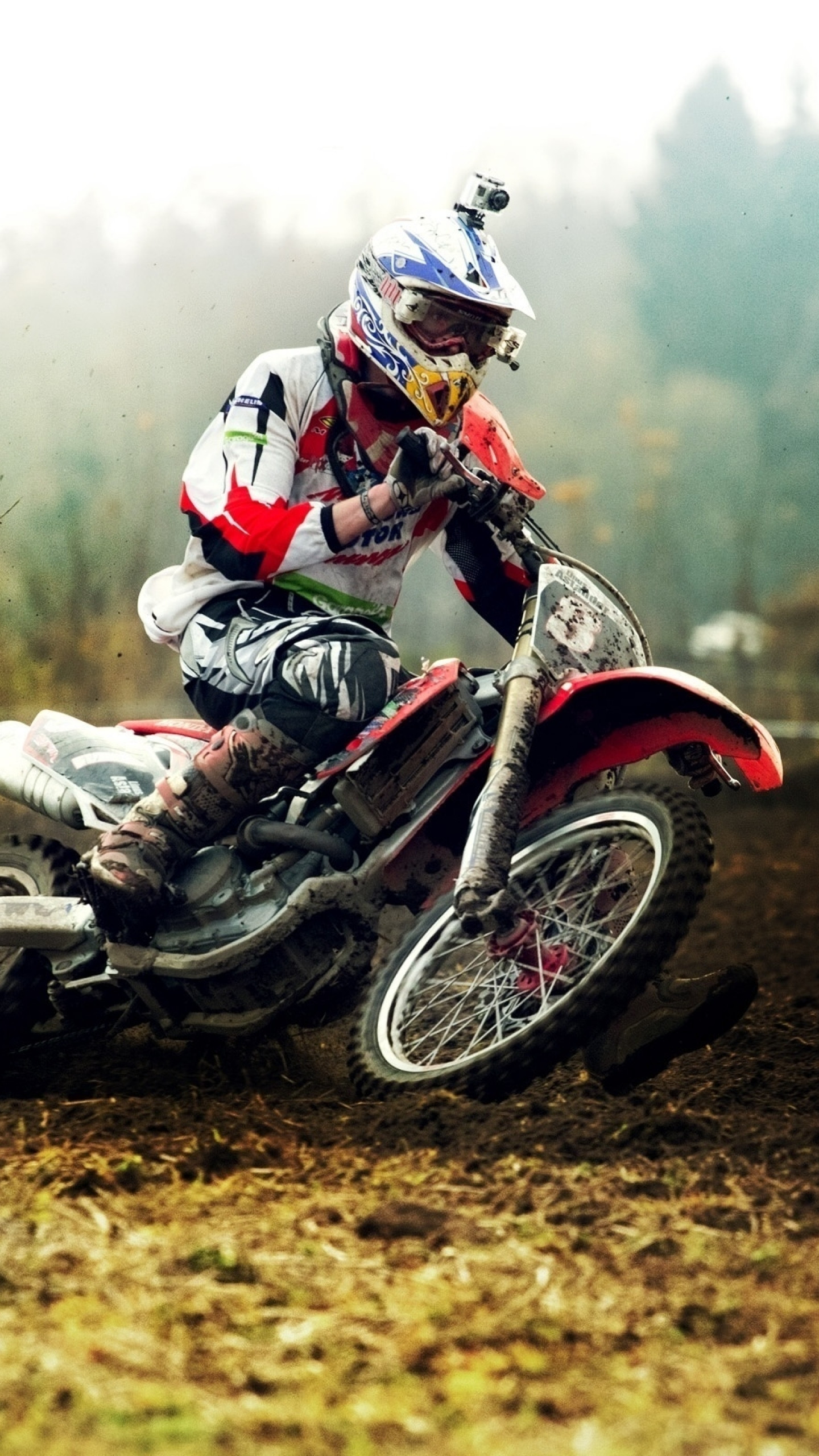 1440x2560 Preview wallpaper motocross, sand, race, camera, dirt 
