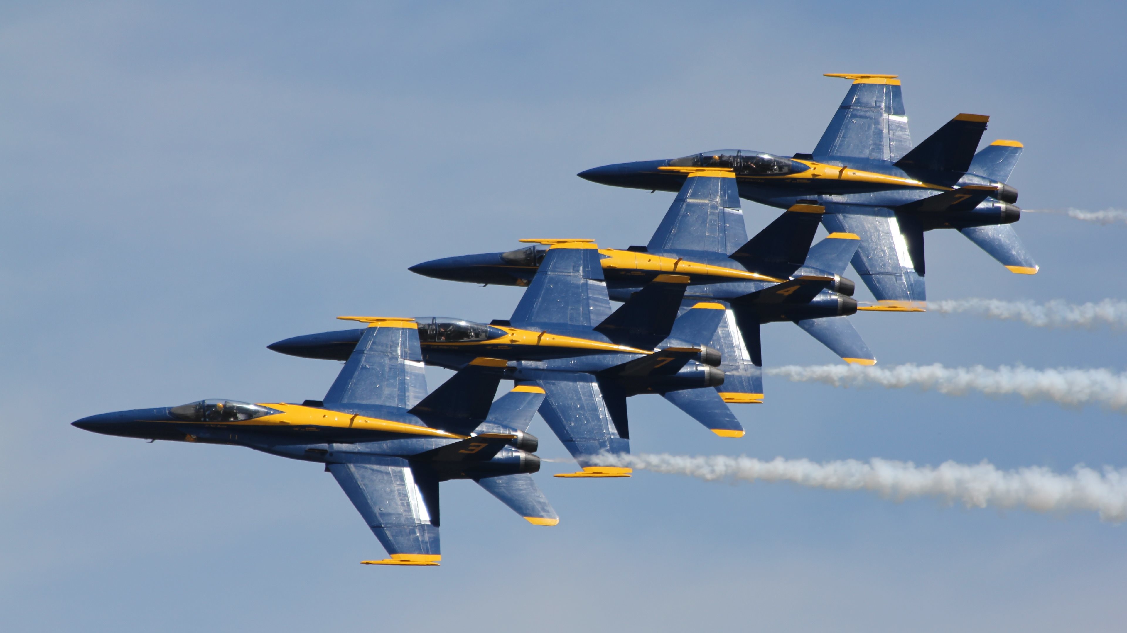 3840x2160 4K HD Wallpaper: Air Show with Blue Angels F-18 Squadron