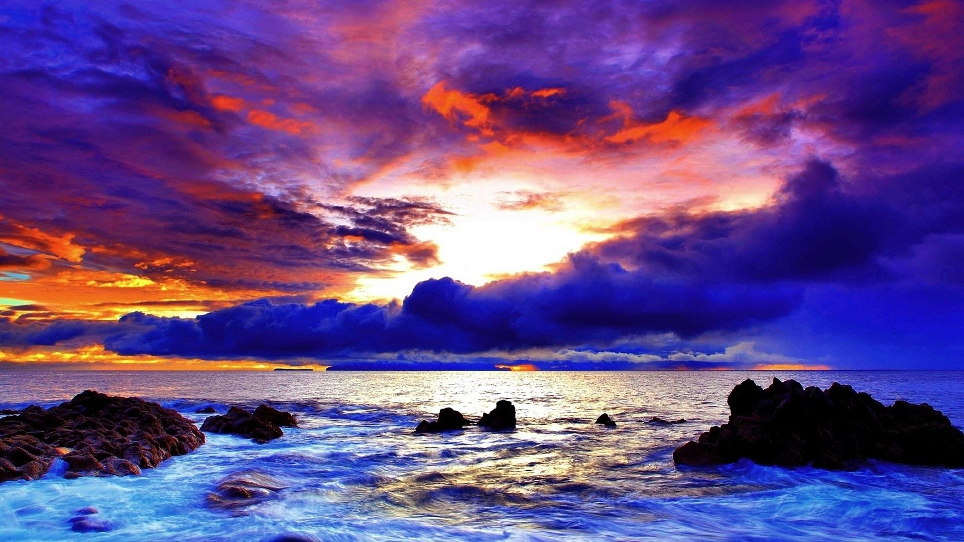 1920x1080 Description: The Wallpaper above is Purple red sunset coast Wallpaper in  Resolution . Choose