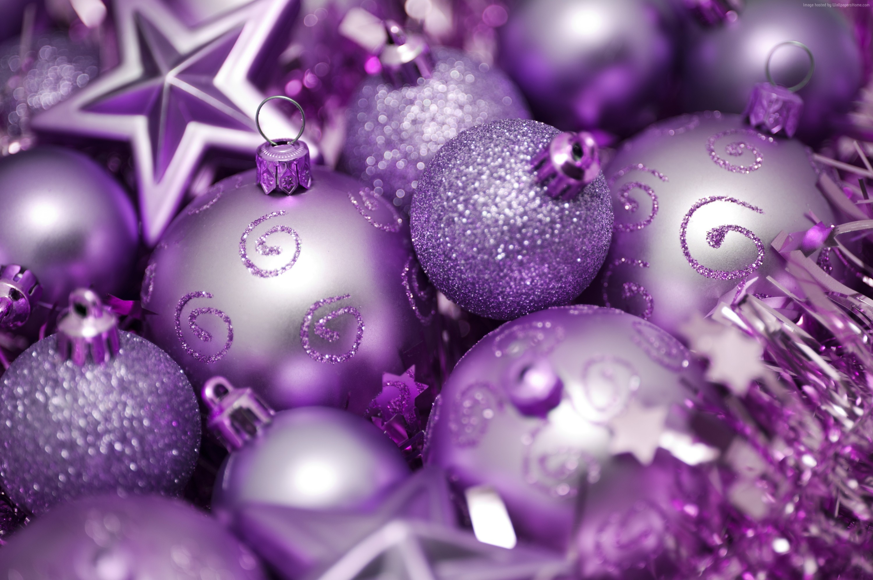 3000x1996 Pink And Purple Christmas Tree Baubles Decorations Ideas Wallpaper .