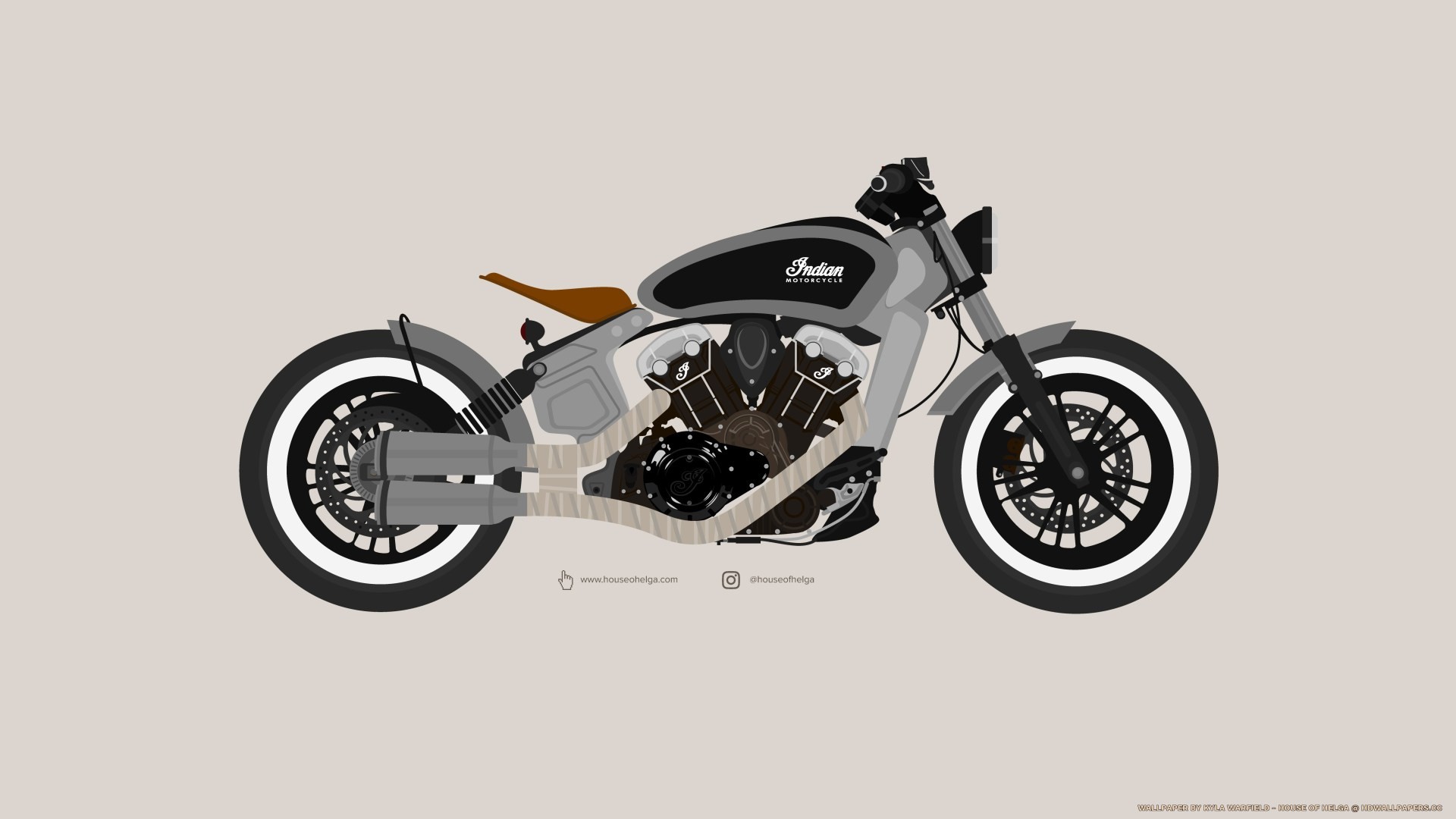 1920x1080 Bobber Motorcycle Illustration 5k UHD Wallpaper