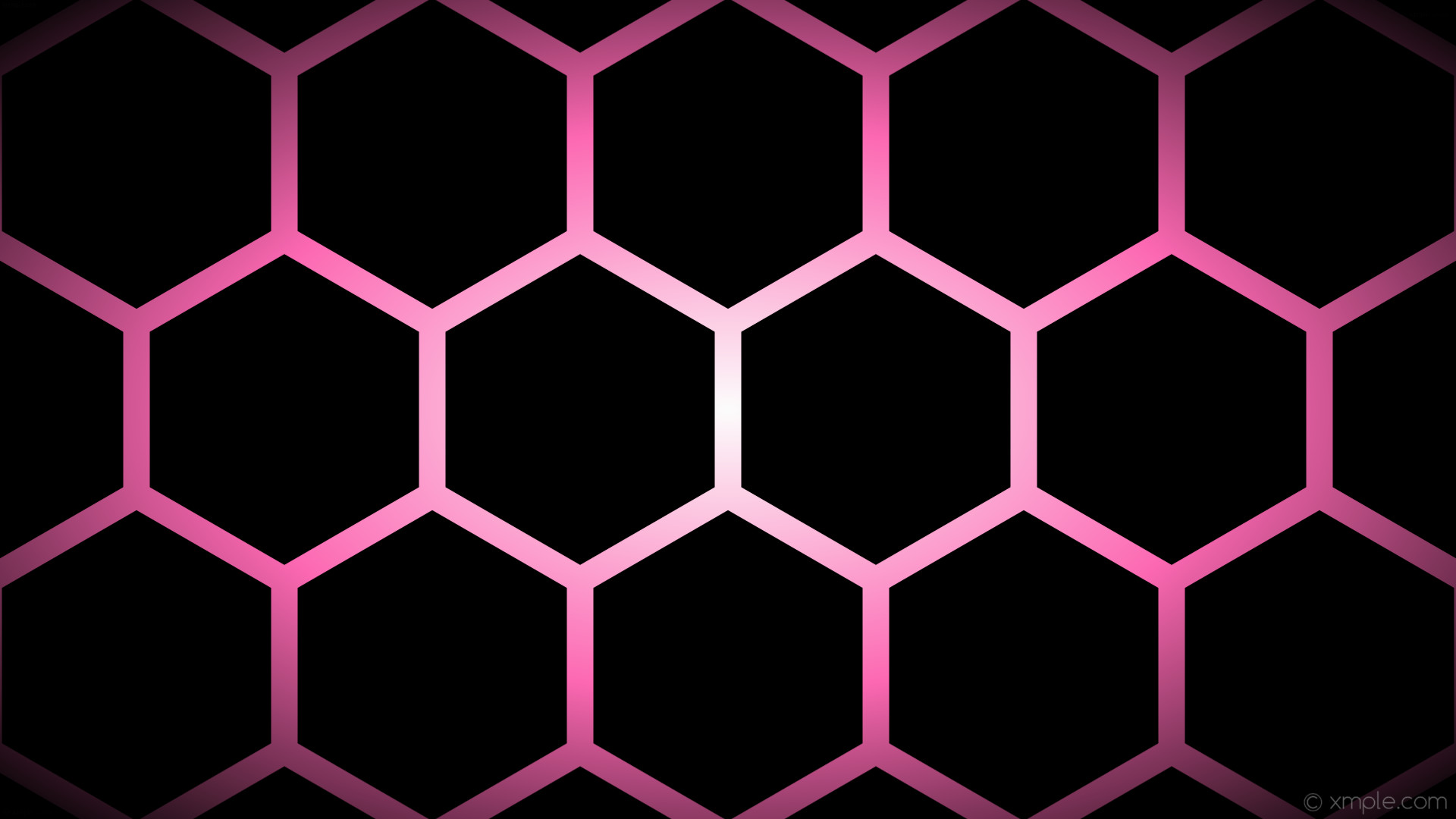 1920x1080 wallpaper glow hexagon black pink white gradient hot pink #000000 #ffffff  #ff69b4 0