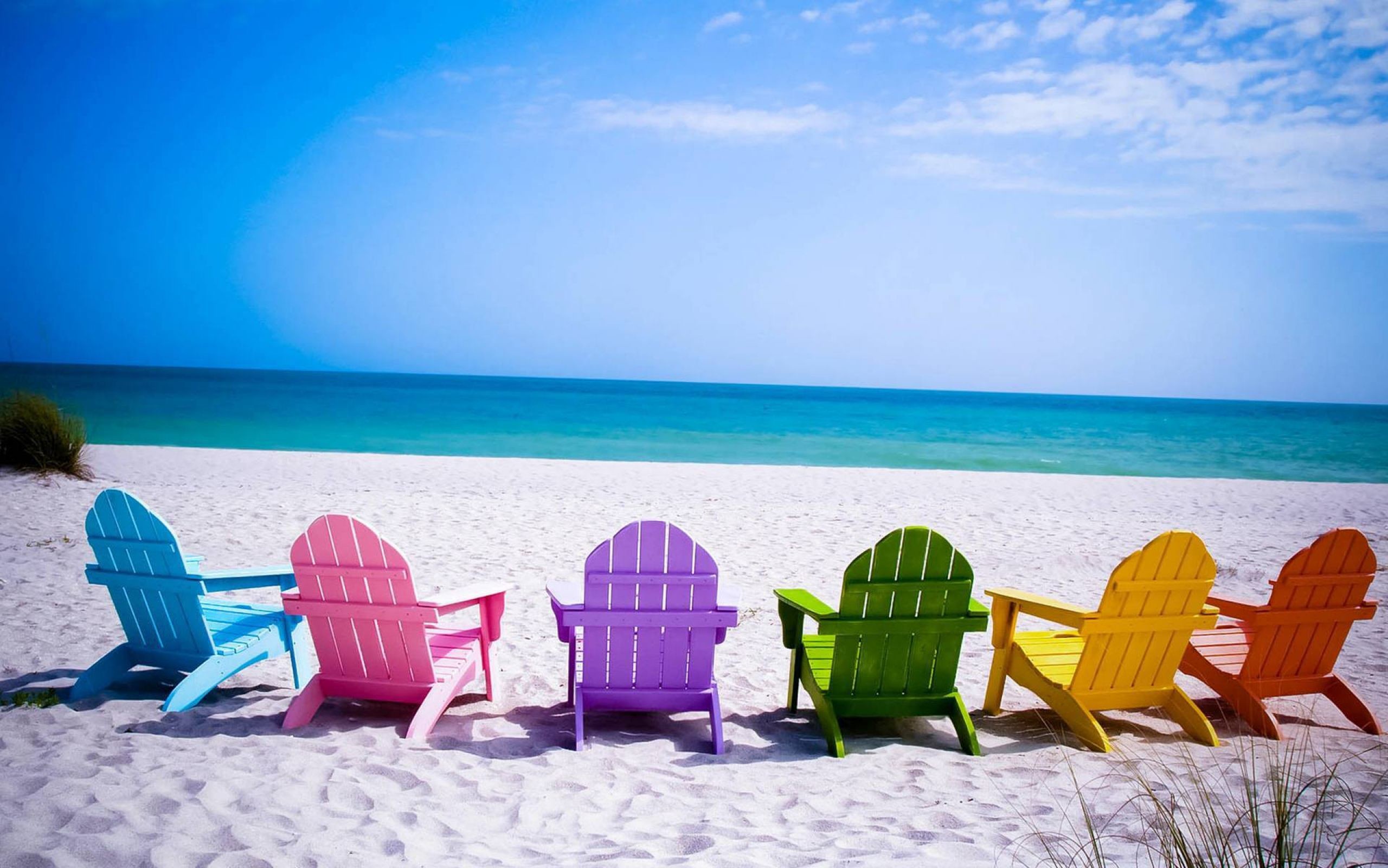 2560x1600 Summer Beach Chairs Desktop Wallpaper
