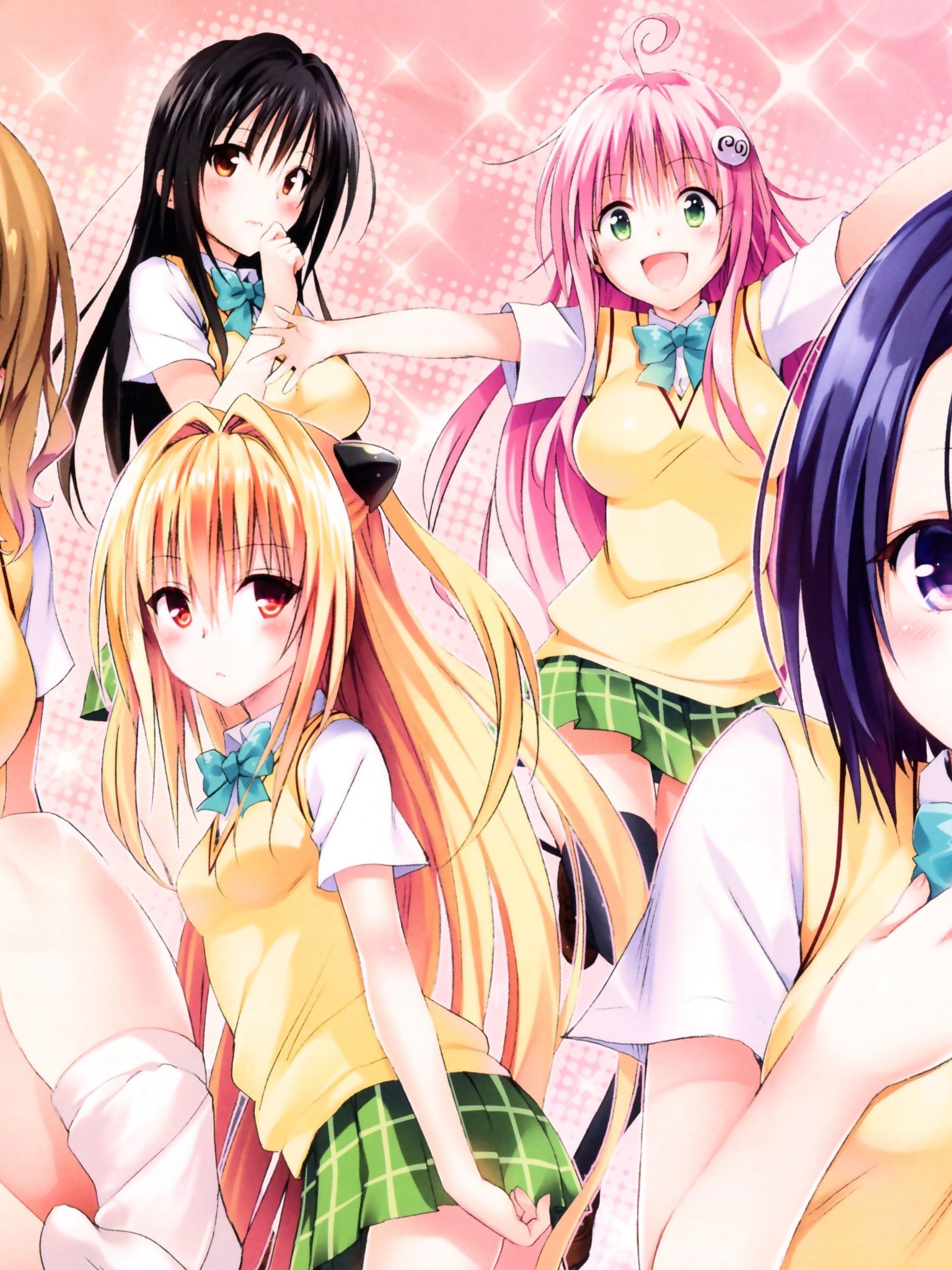 1536x2048 Anime Girls, To Love Ru, Momo, Lala, Golden Darkness