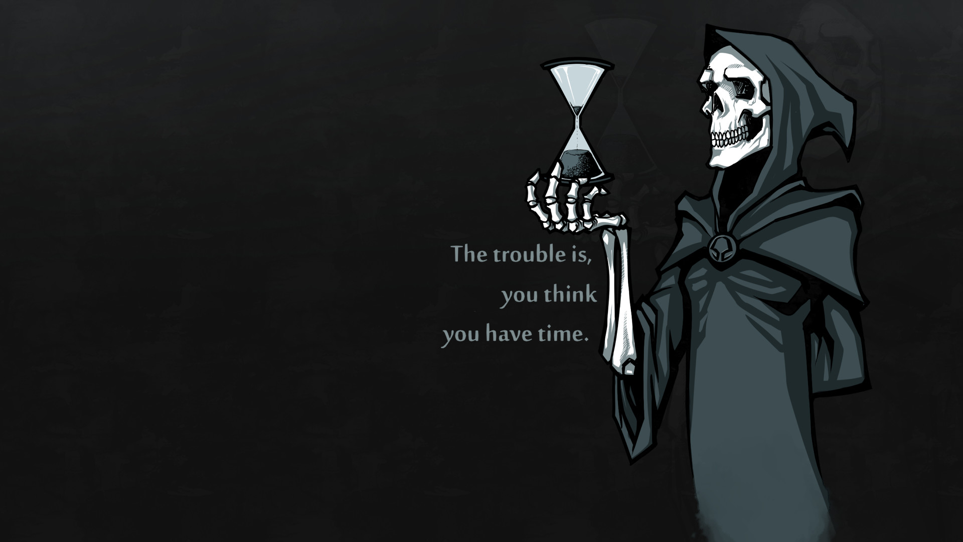 1920x1080 Death looking at the hourglass HD Wallpaper 