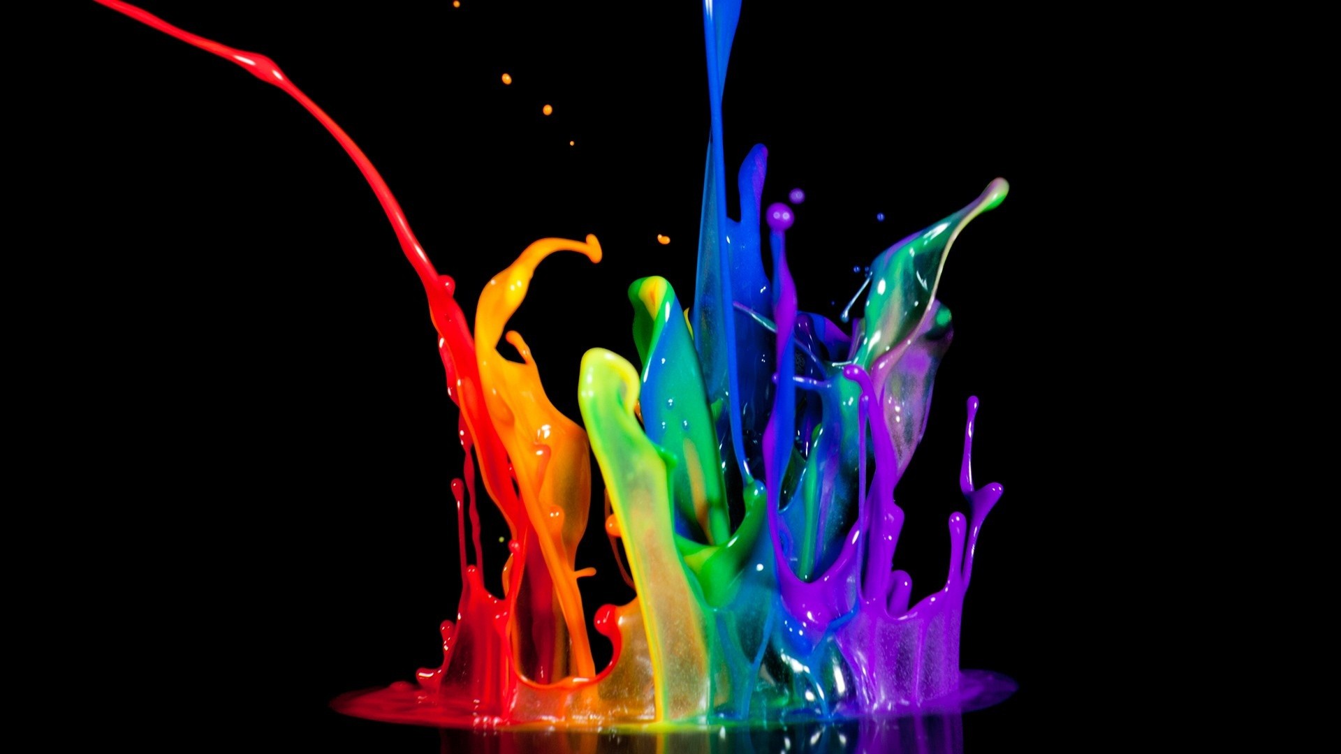 1920x1080 Colorful paint splash in black background