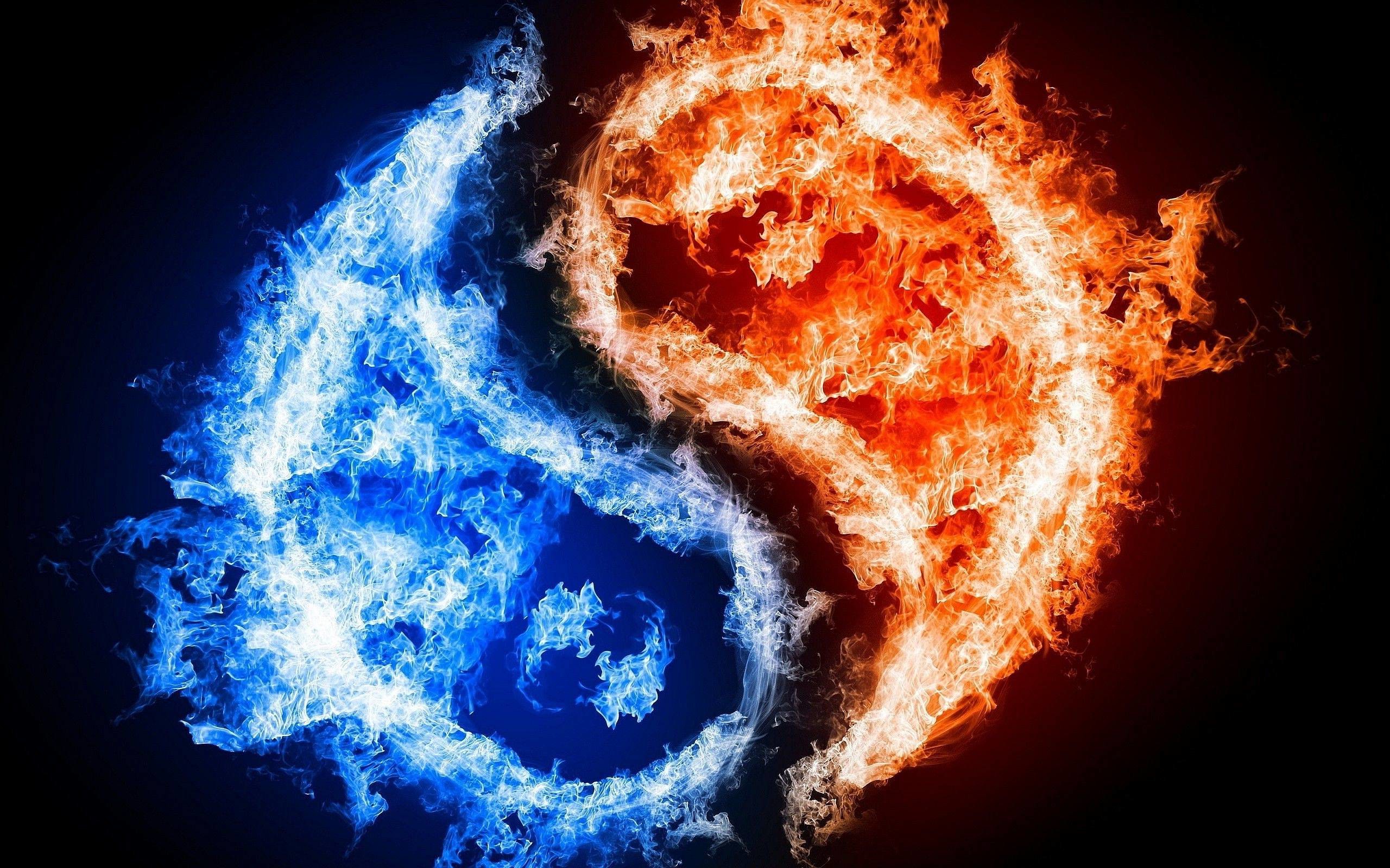 2560x1600 Yin Yang Fire Ice Wallpapers | Pictures