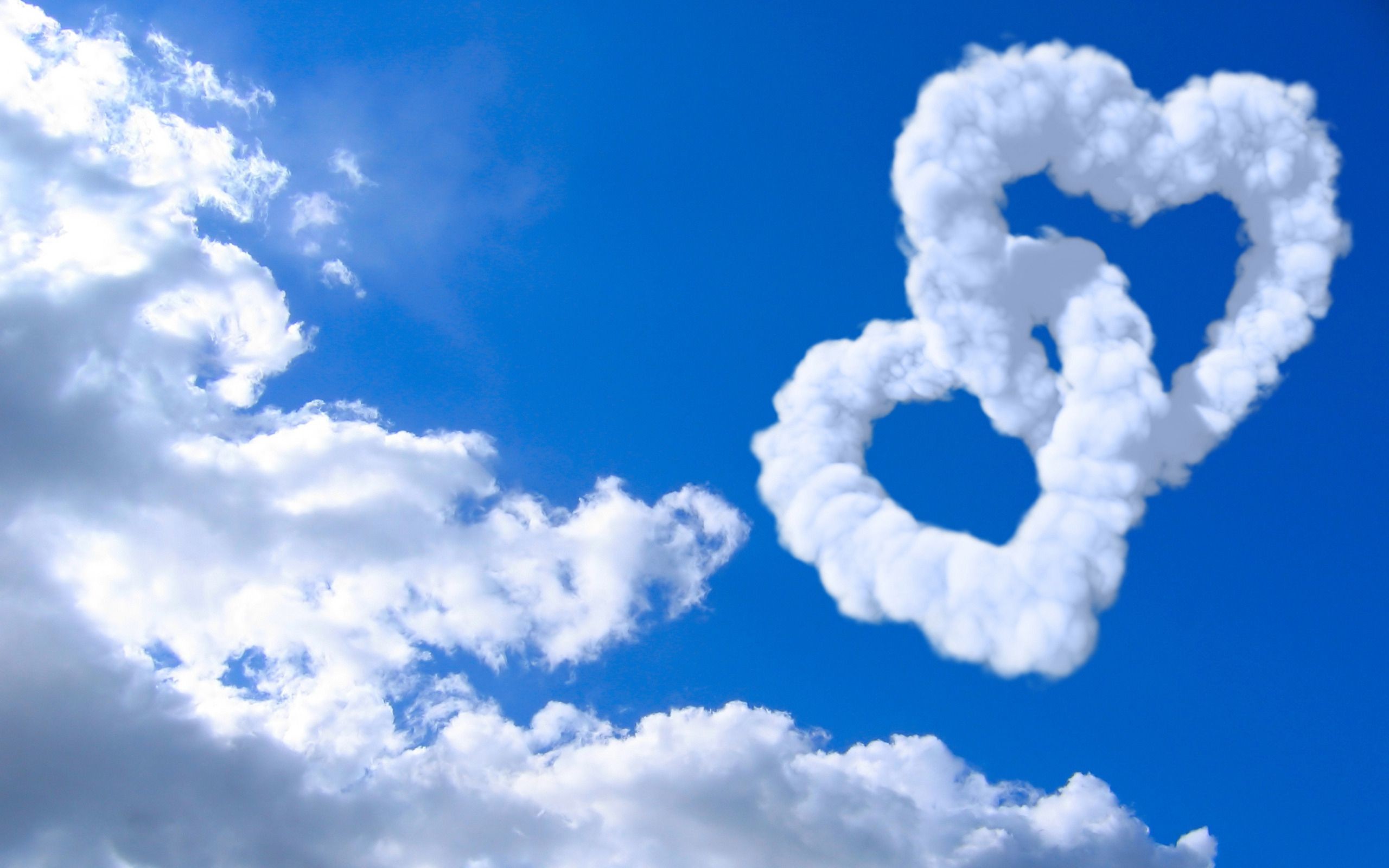 2560x1600 Hearts with Clouds and Blue Sky Background #1811
