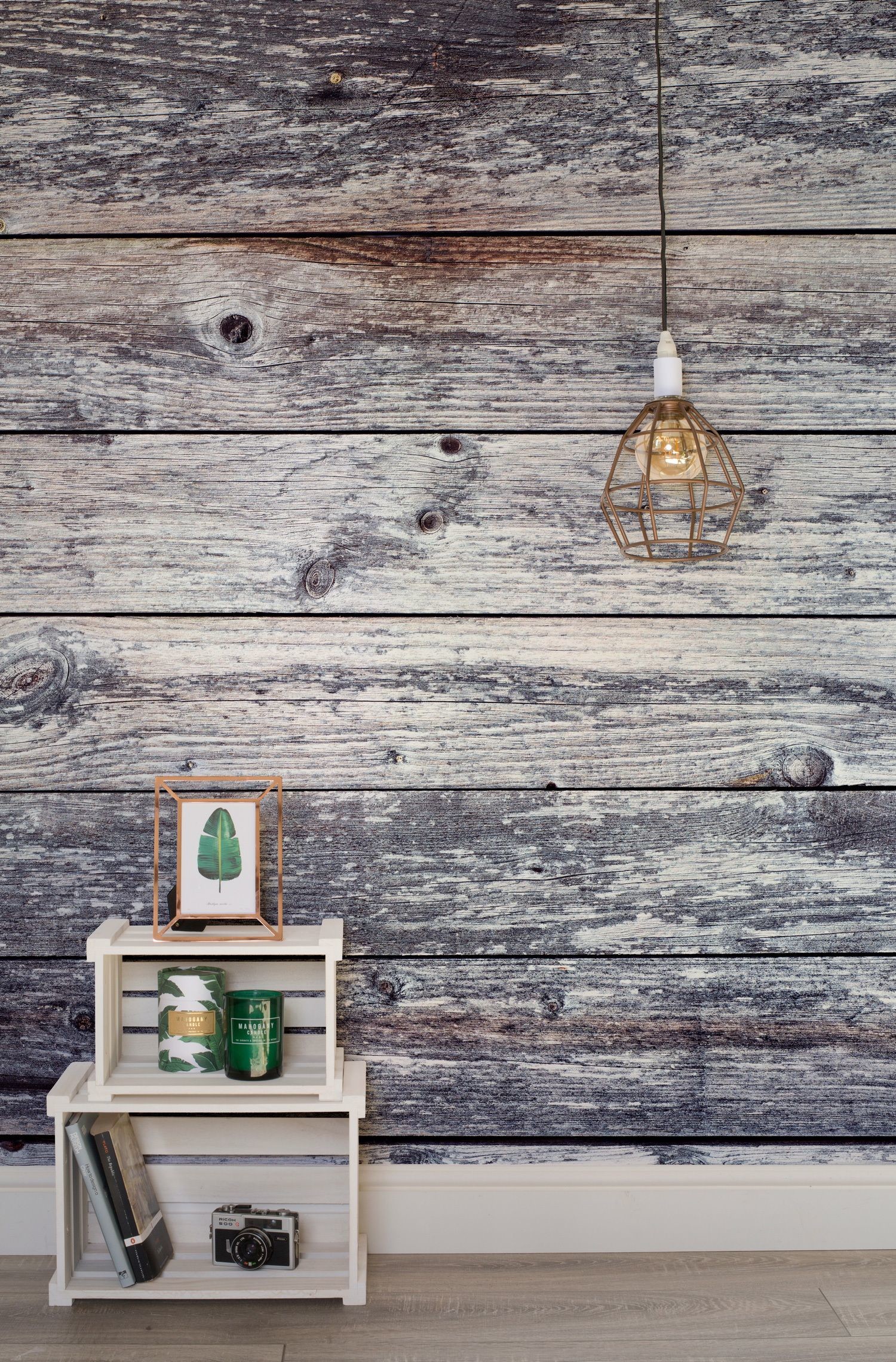 1500x2280 Get the rustic look in an instant with this wood effect wallpaper design.  Combine with up-cycled furnishings and copper elements to complete the look.