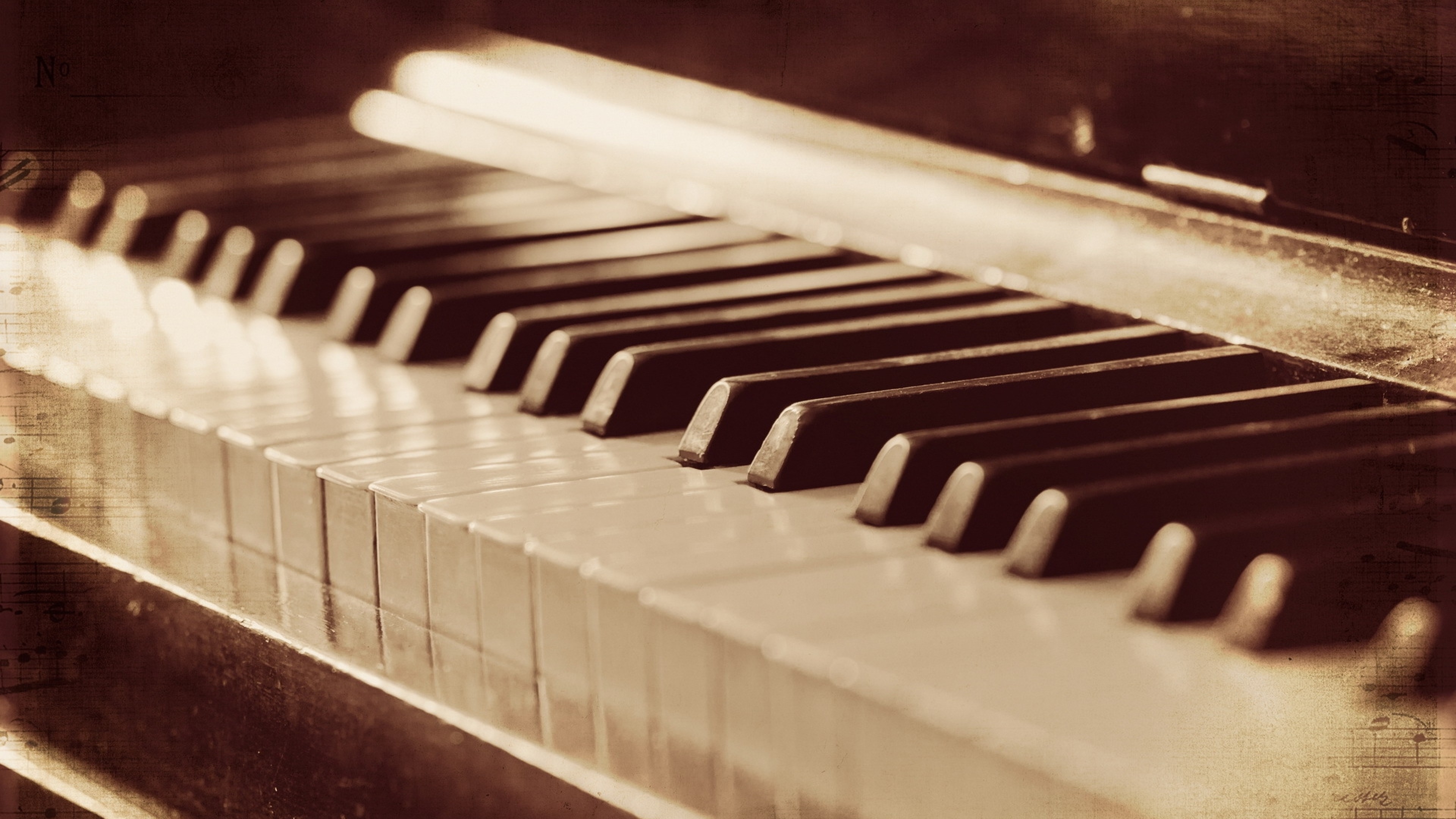 3840x2160  Wallpaper piano, music, background, style