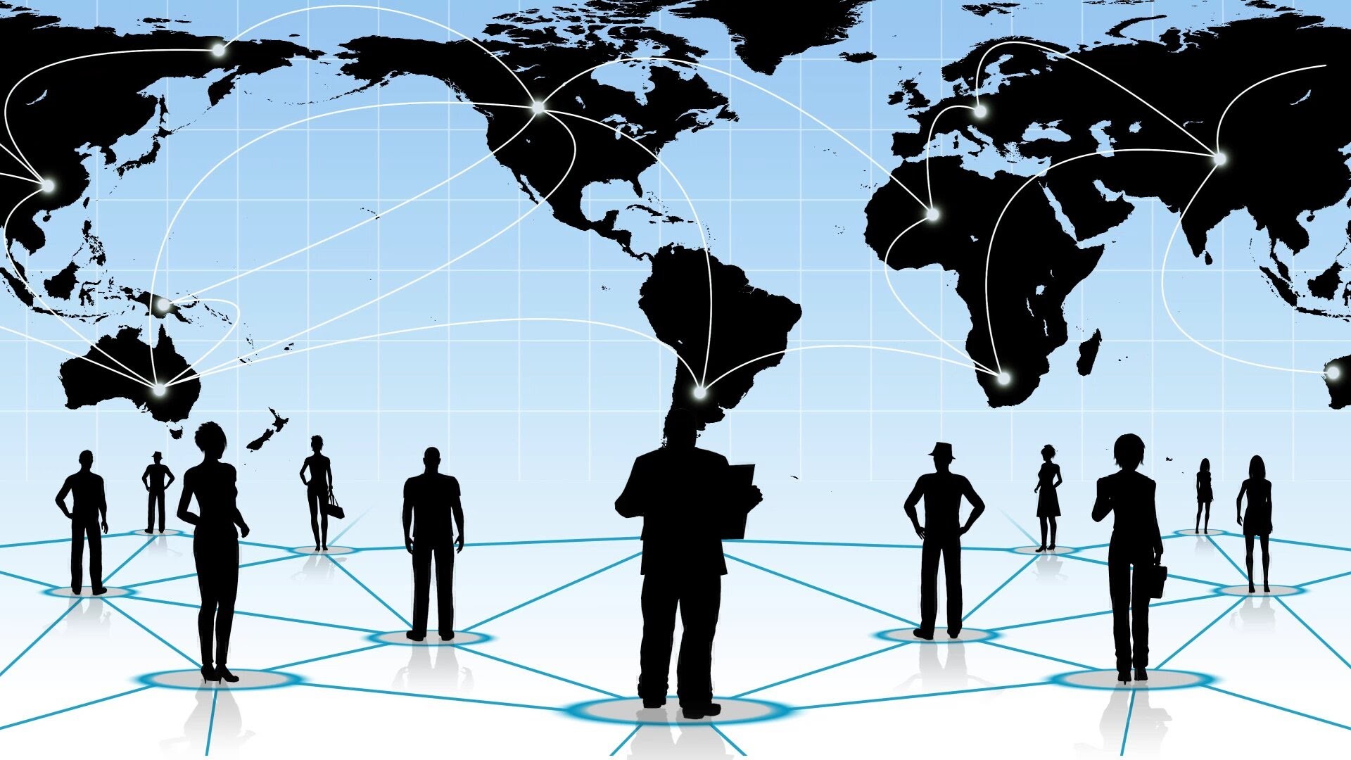 1920x1080 People global connection social business network design .