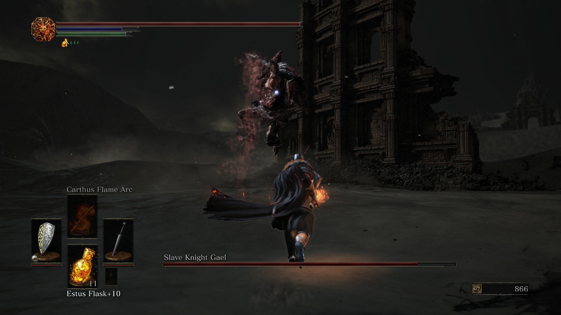 1920x1080 Watch out for Slave Knight Gael's leaping sword attack in the beginning, as  he will