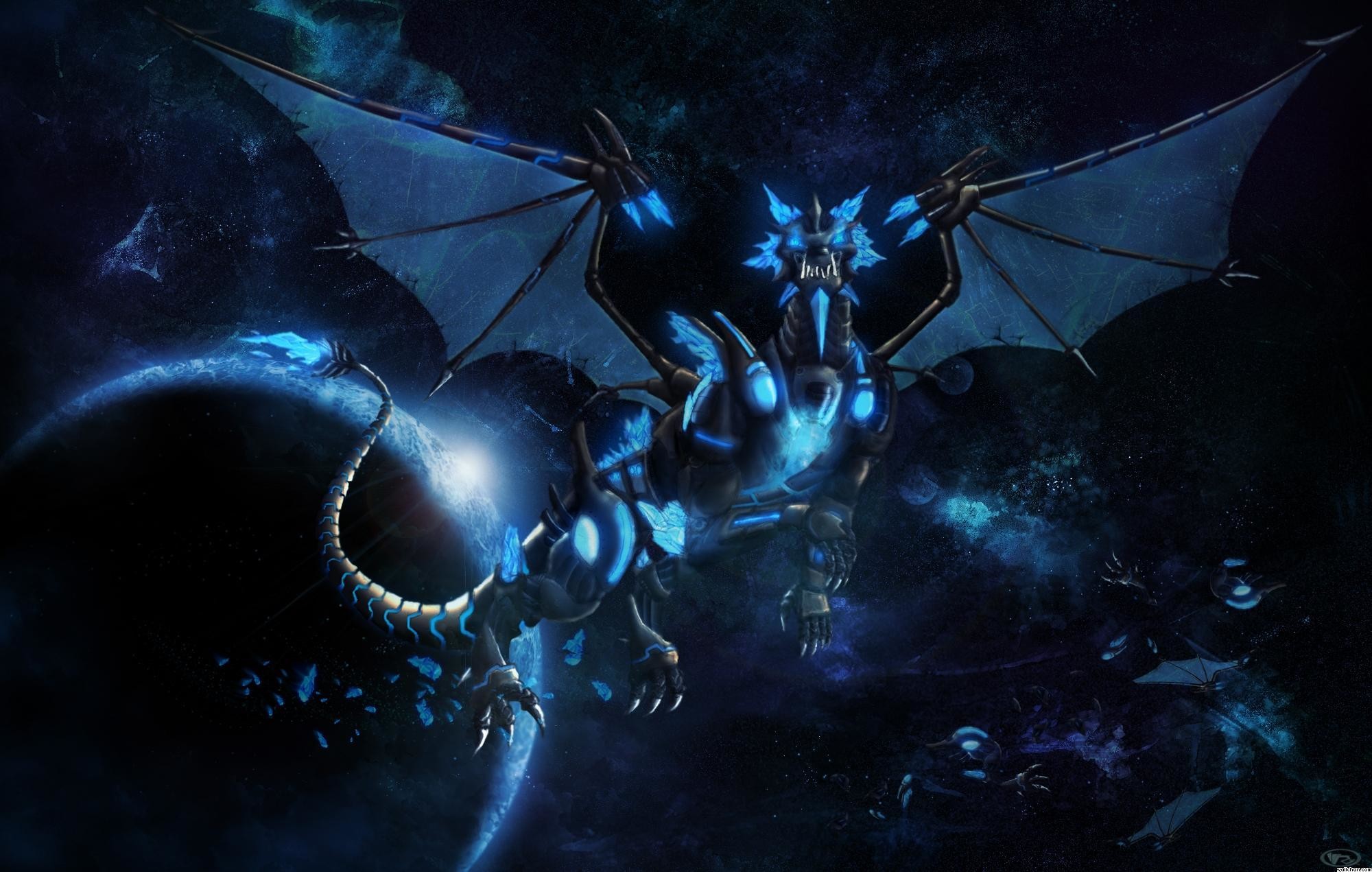 2000x1271 Wallpapers For > Blue Dragon Wallpaper Hd