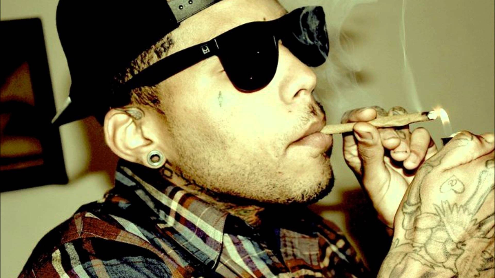 1920x1080 KID INK rapper rap hip hop disc jockey d-j 1kink gangsta tattoo 420  marijuana weed drugs