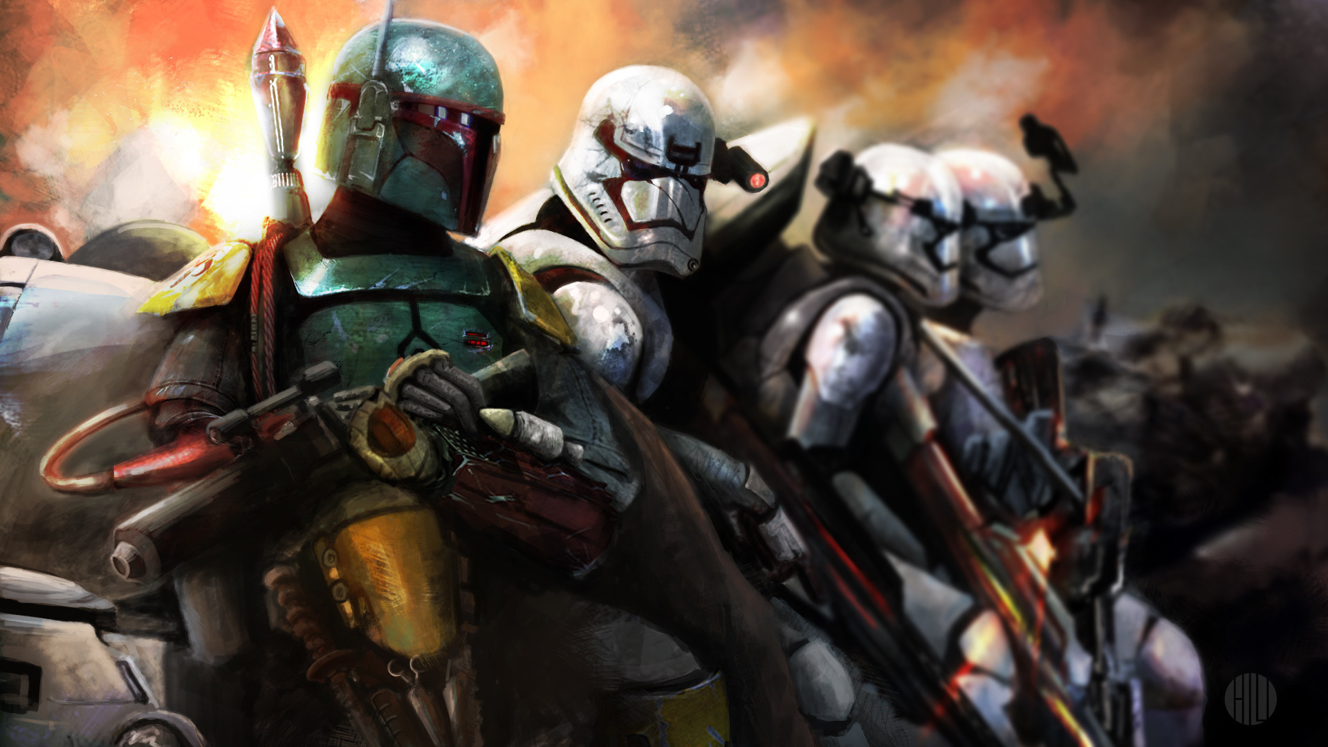 1920x1080 Boba Fett with First Order ERT squad