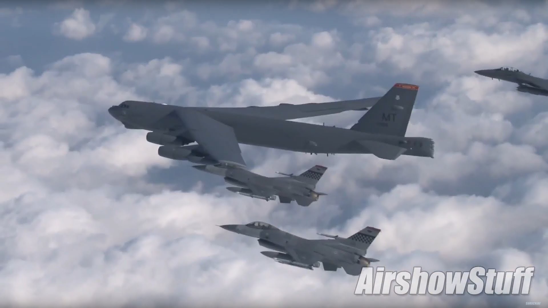 1920x1080 B-52 Stratofortress With Fighter Escort