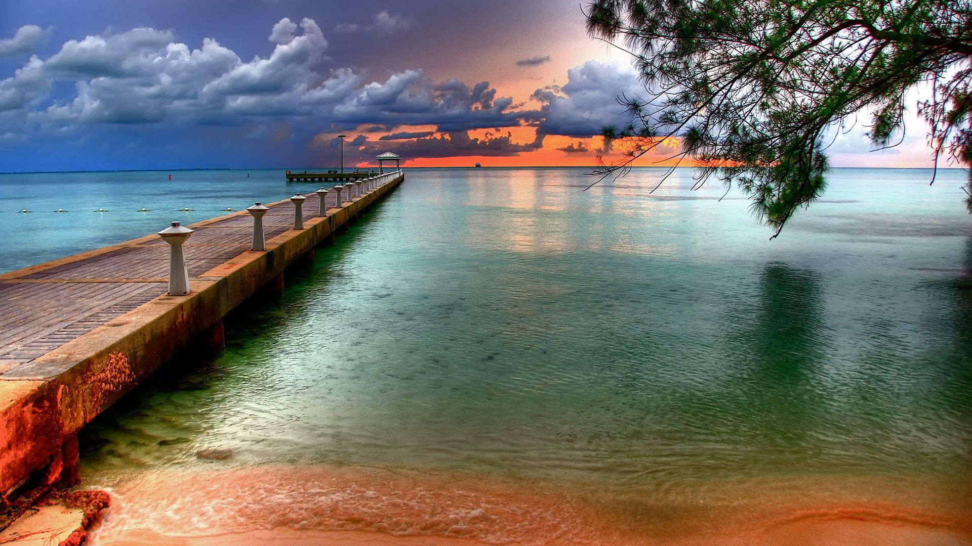1920x1080 The colourful wallpaper of the sky at Key West Florida