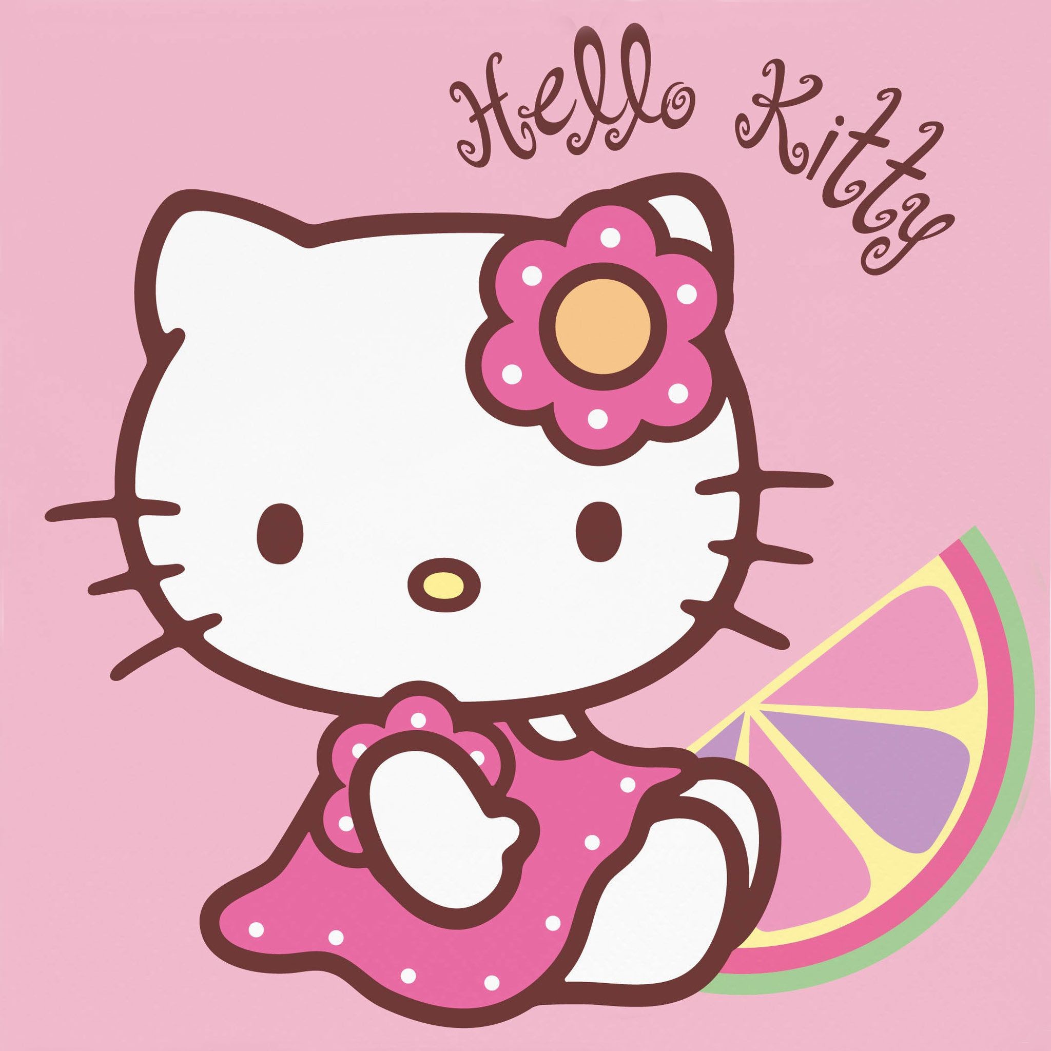 2048x2048 Hello Kitty With The Fruit - Tap to see more cute hello kitty wallpapers! -  @mobile9