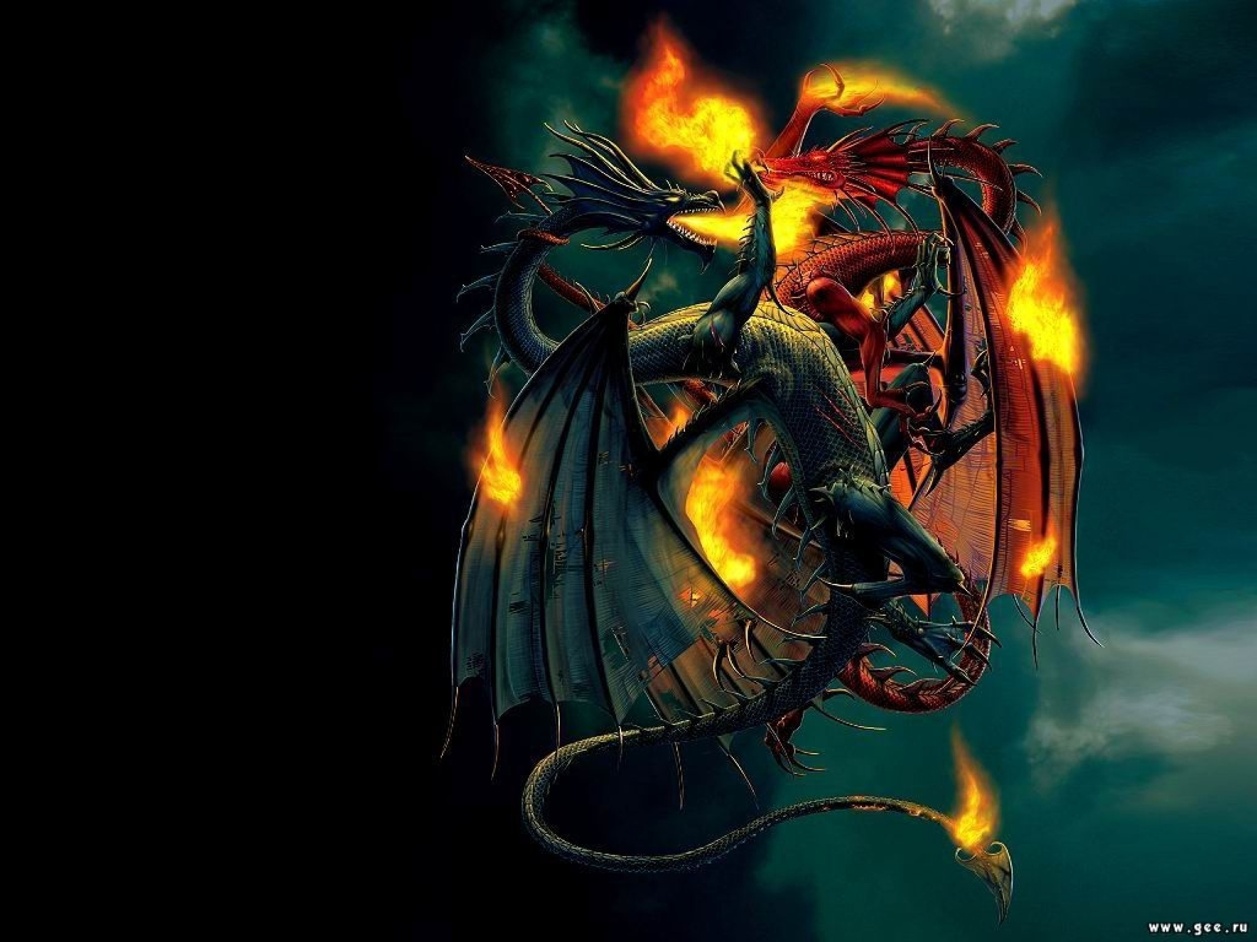 2560x1920 Battle of Dragon Artwork Wallpaper #5125 Wallpaper