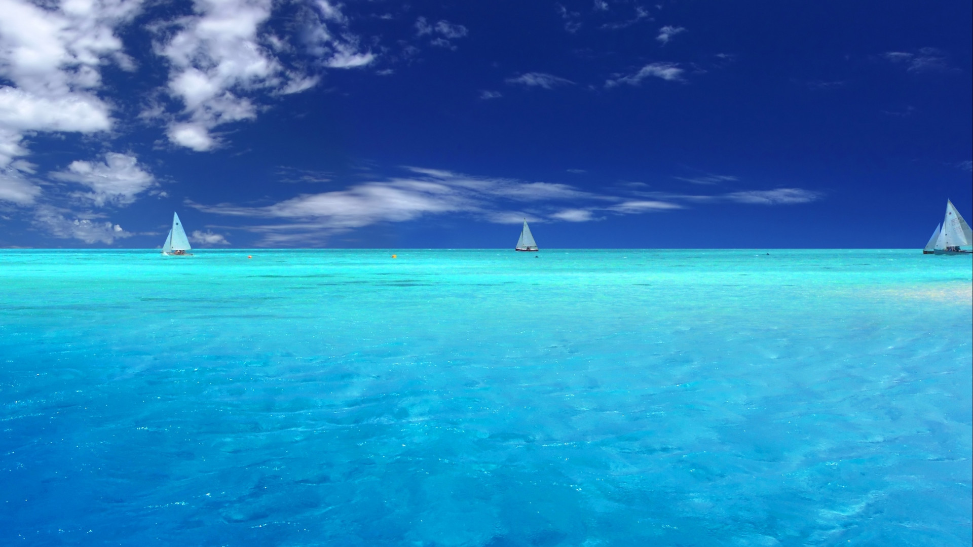 1920x1080 Preview wallpaper blue water, sailing vessels, gulf, fishing, clouds, dark  blue