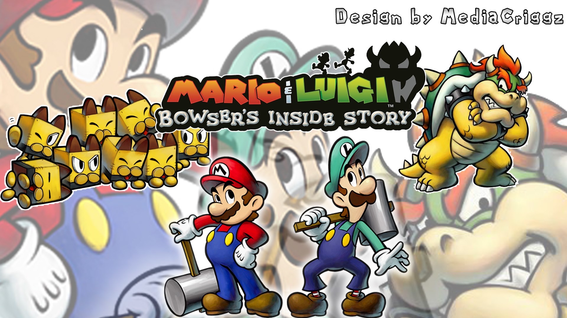 1920x1080 mario and luigi bowsers inside story free desktop wallpaper by Harvey Grant  (2017-03