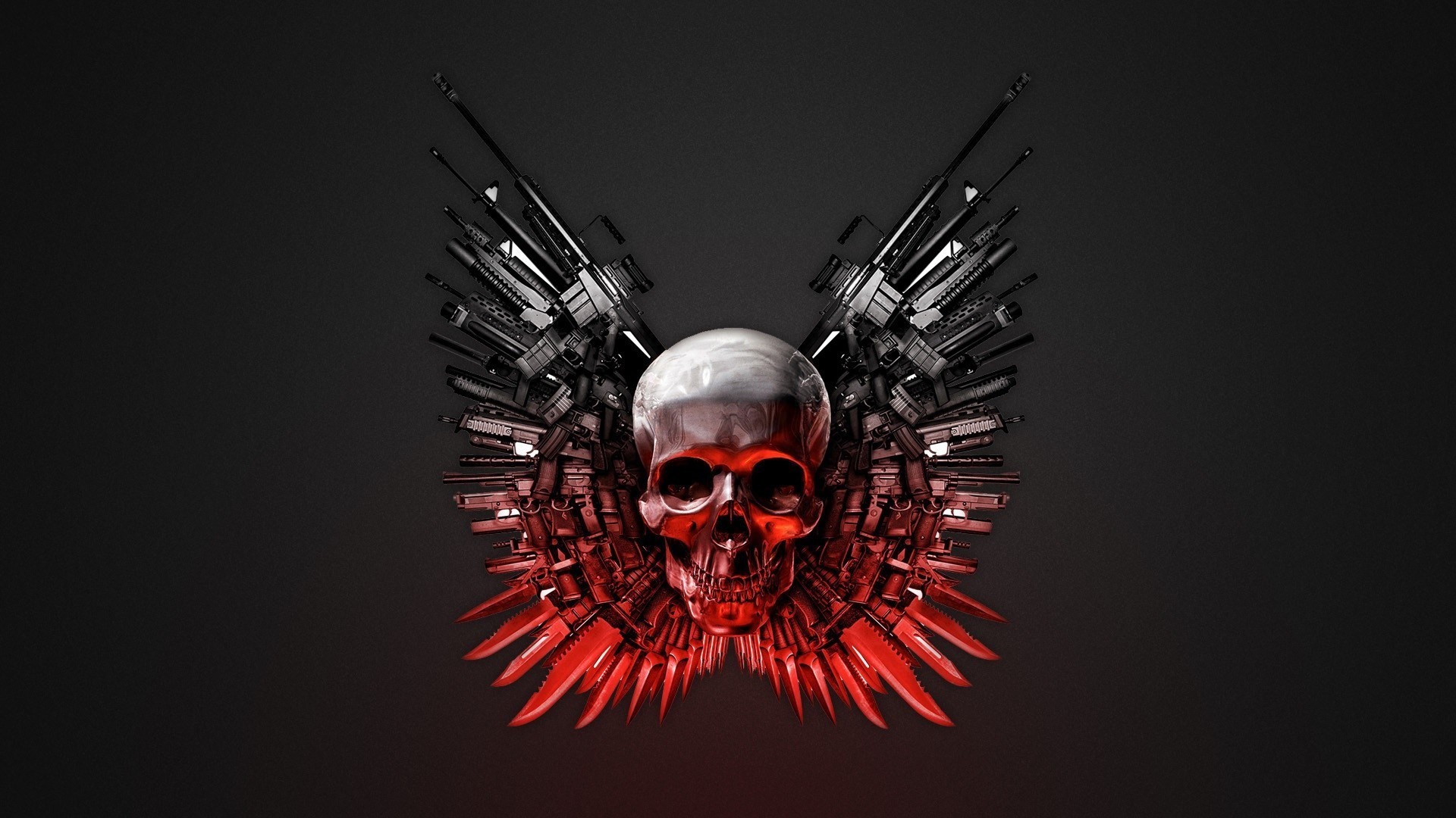 1920x1080 THE EXPENDABLES dark skull skulls weapon weapons wallpaper background