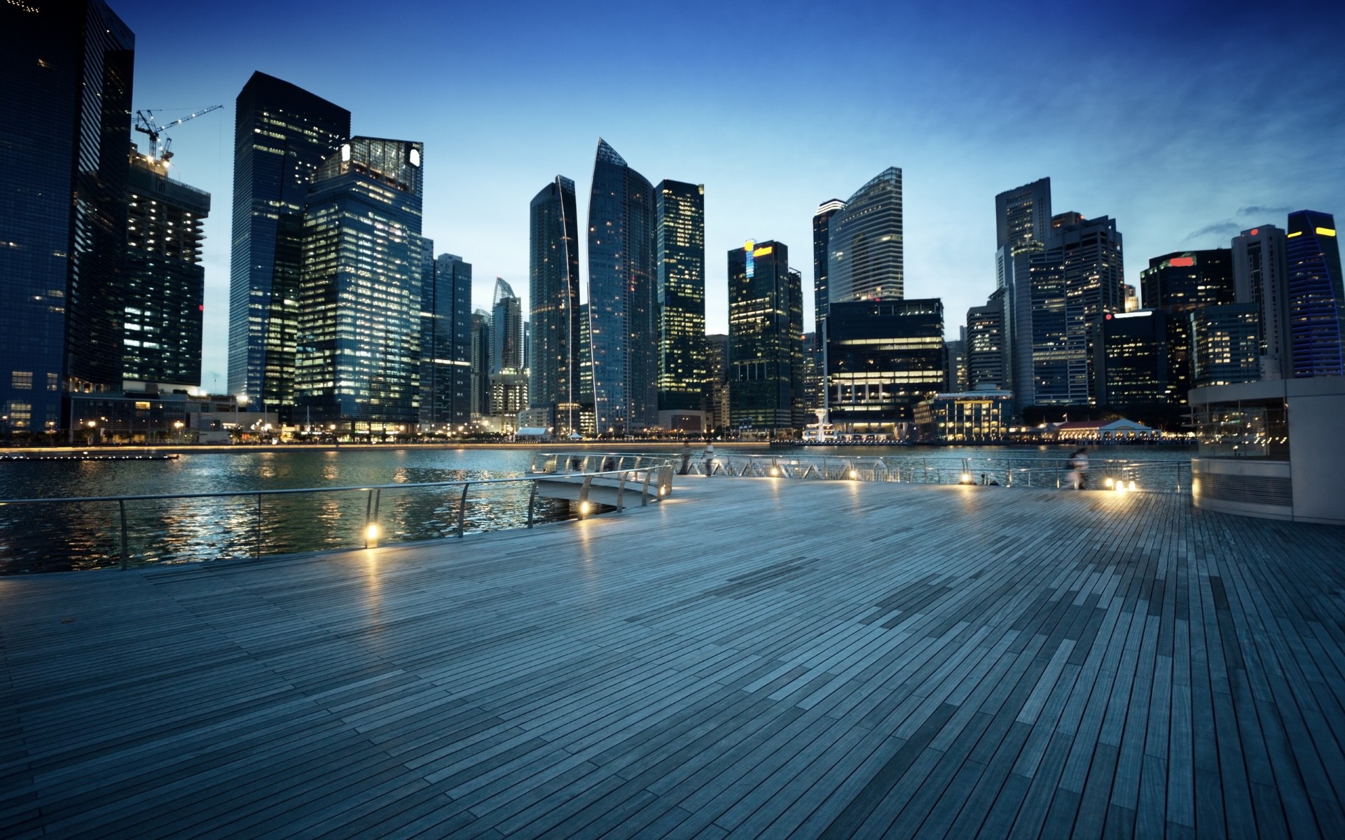 1920x1200 Singapore in the evening wallpaper
