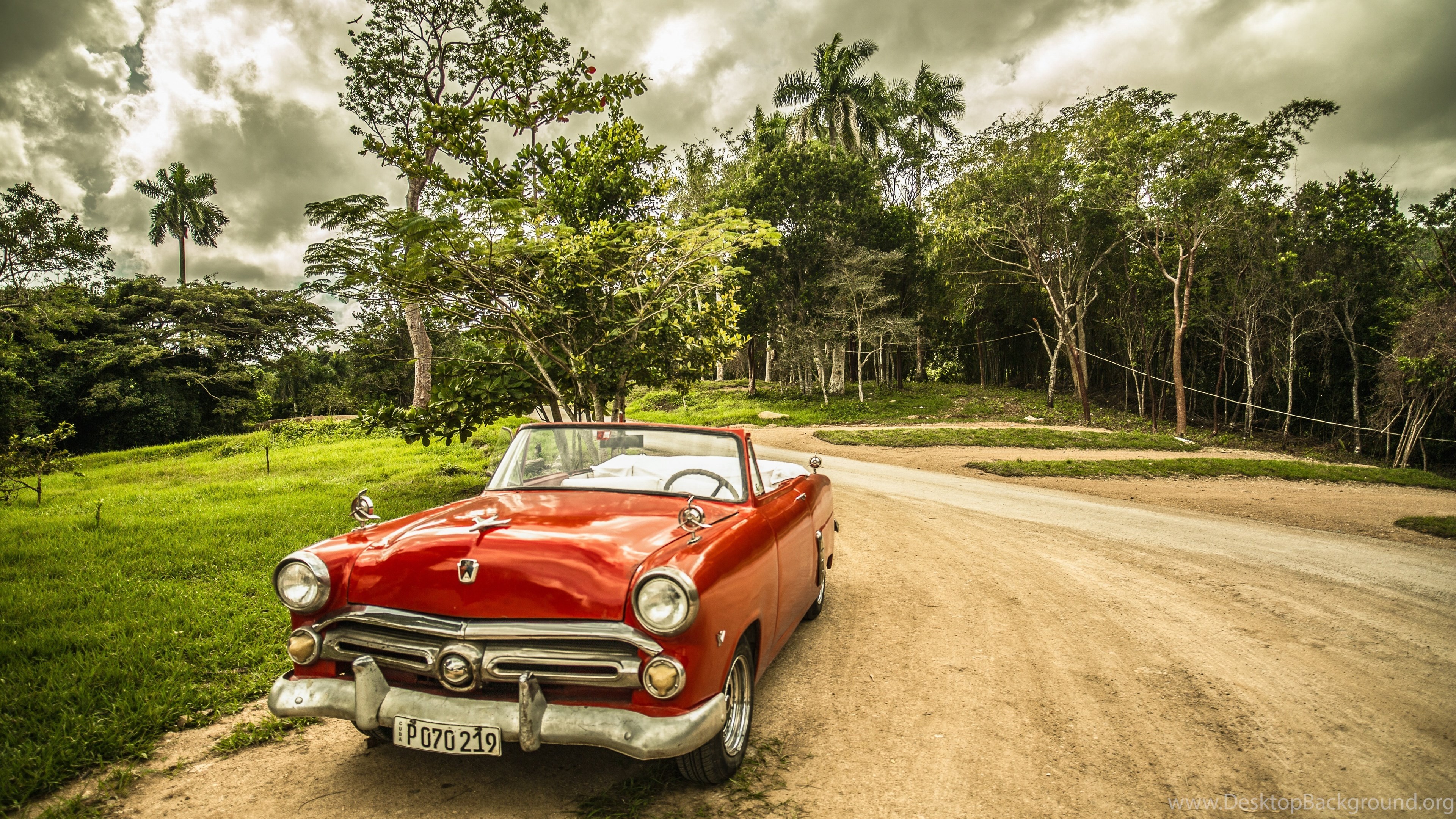 3840x2160 Cuba Old Car Red Forest Wallpapers HD Free Desktop Backgrounds 2016  Download Background