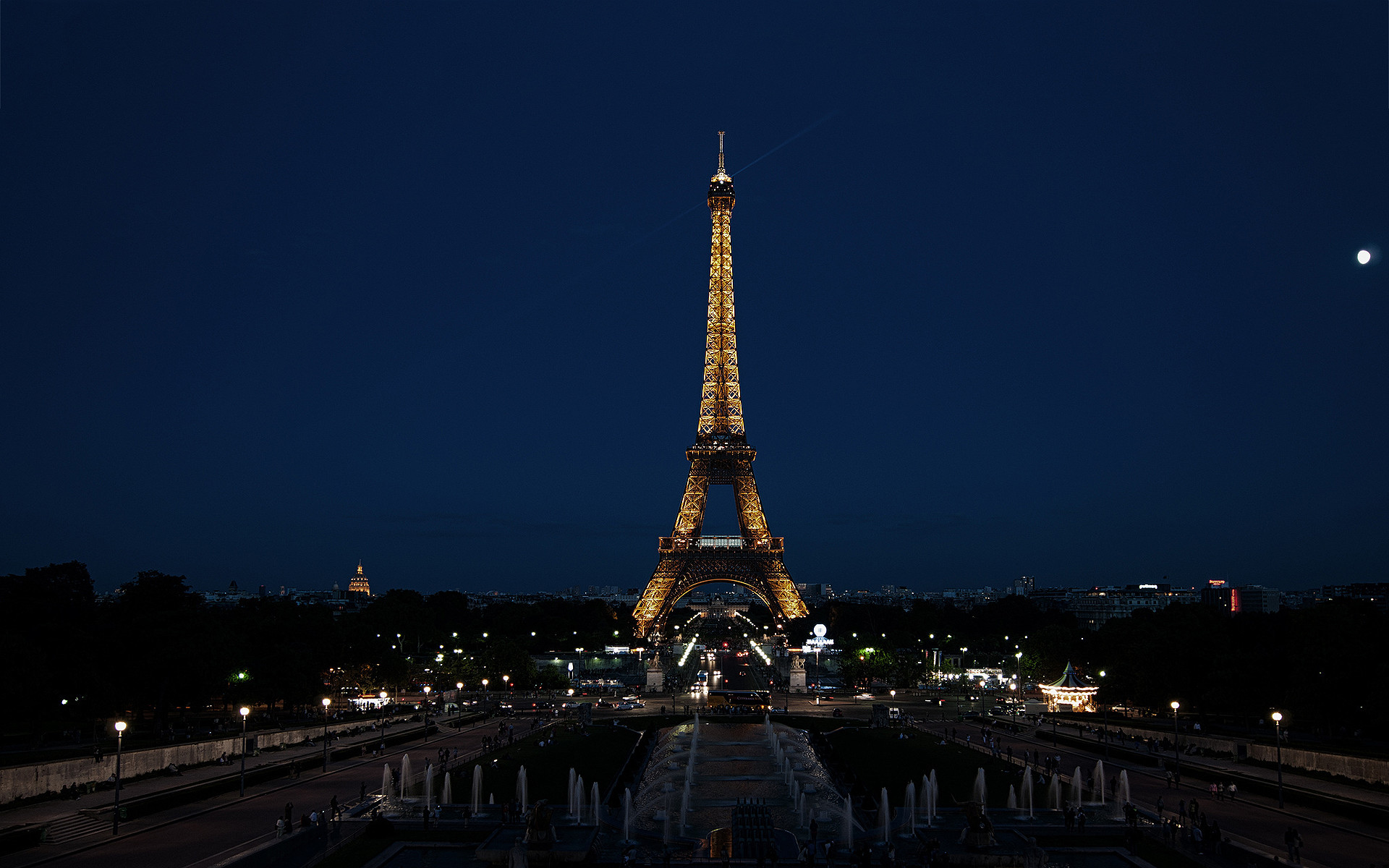 1920x1200 Eiffel tower Paris at night wallpaper. Eiffel tower night