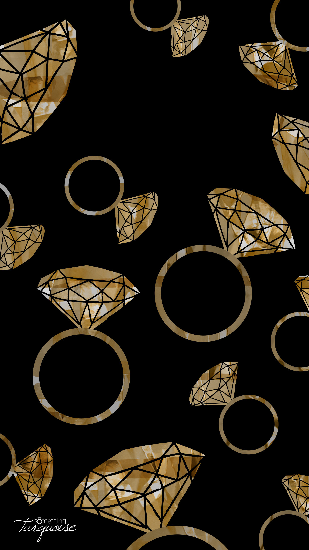1242x2208 FREE gold diamond ring iPhone wallpaper!