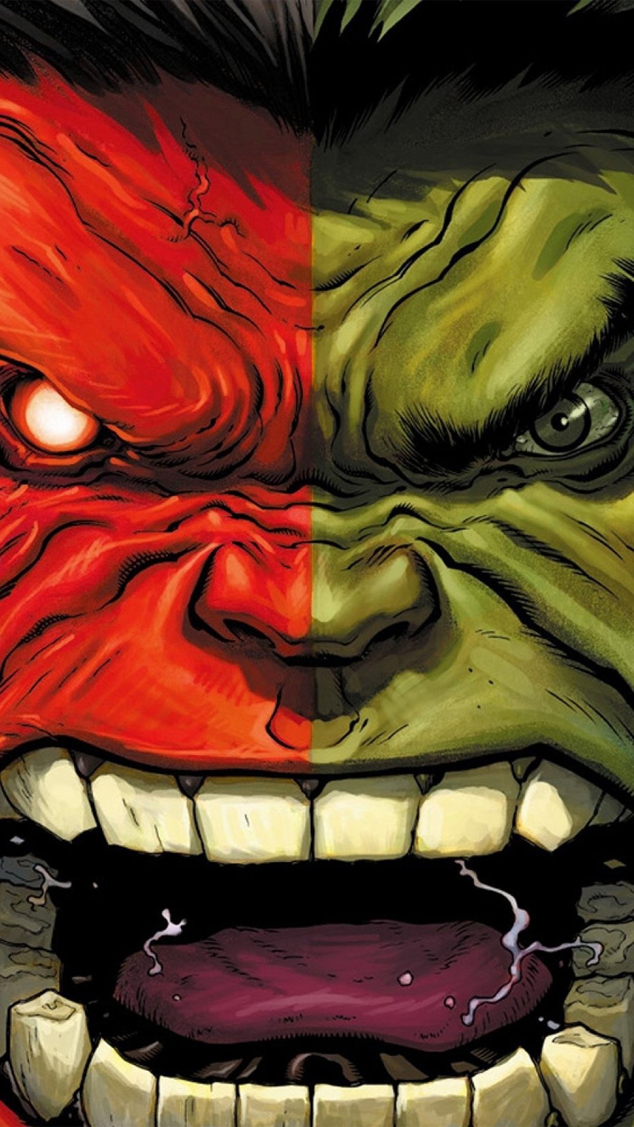 1242x2208 ... hulk red anger cartoon illustration art iPhone 7 wallpaper ...