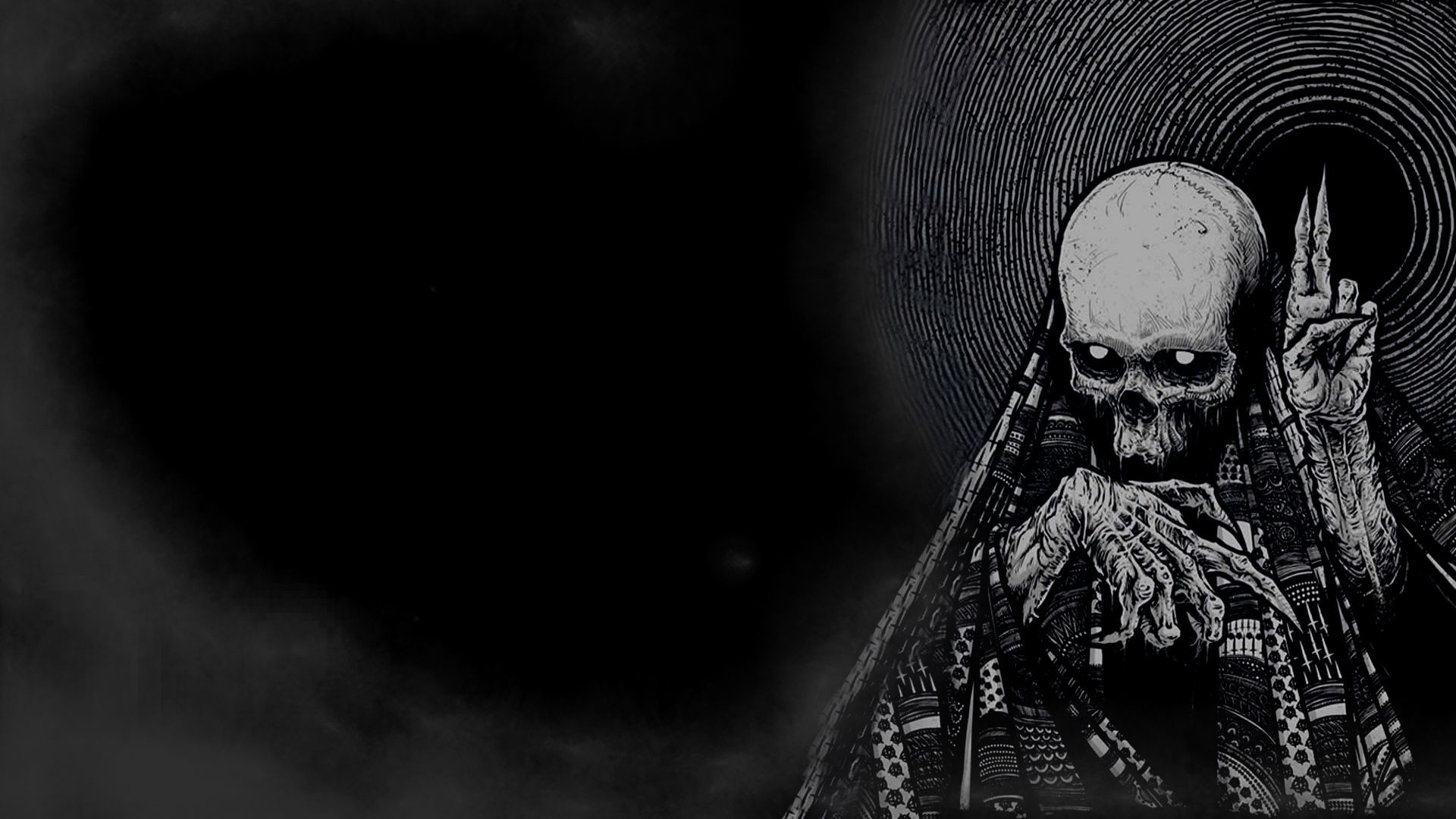 1920x1080 Dark horror skeleton skull occult evil wallpaper  28014 