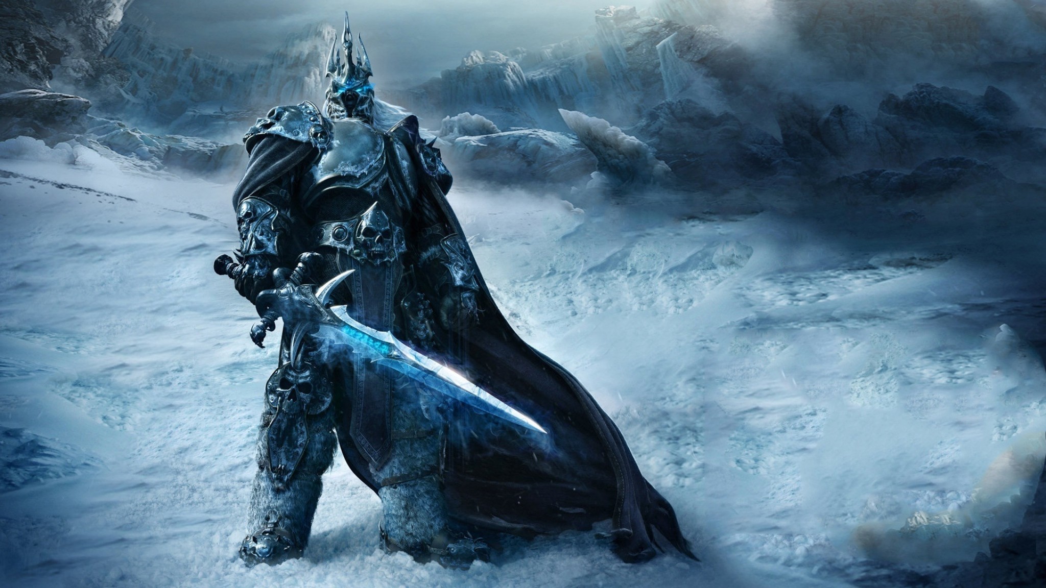 2048x1152 Preview wallpaper game, warrior, world of warcraft, wrath of the lich king  