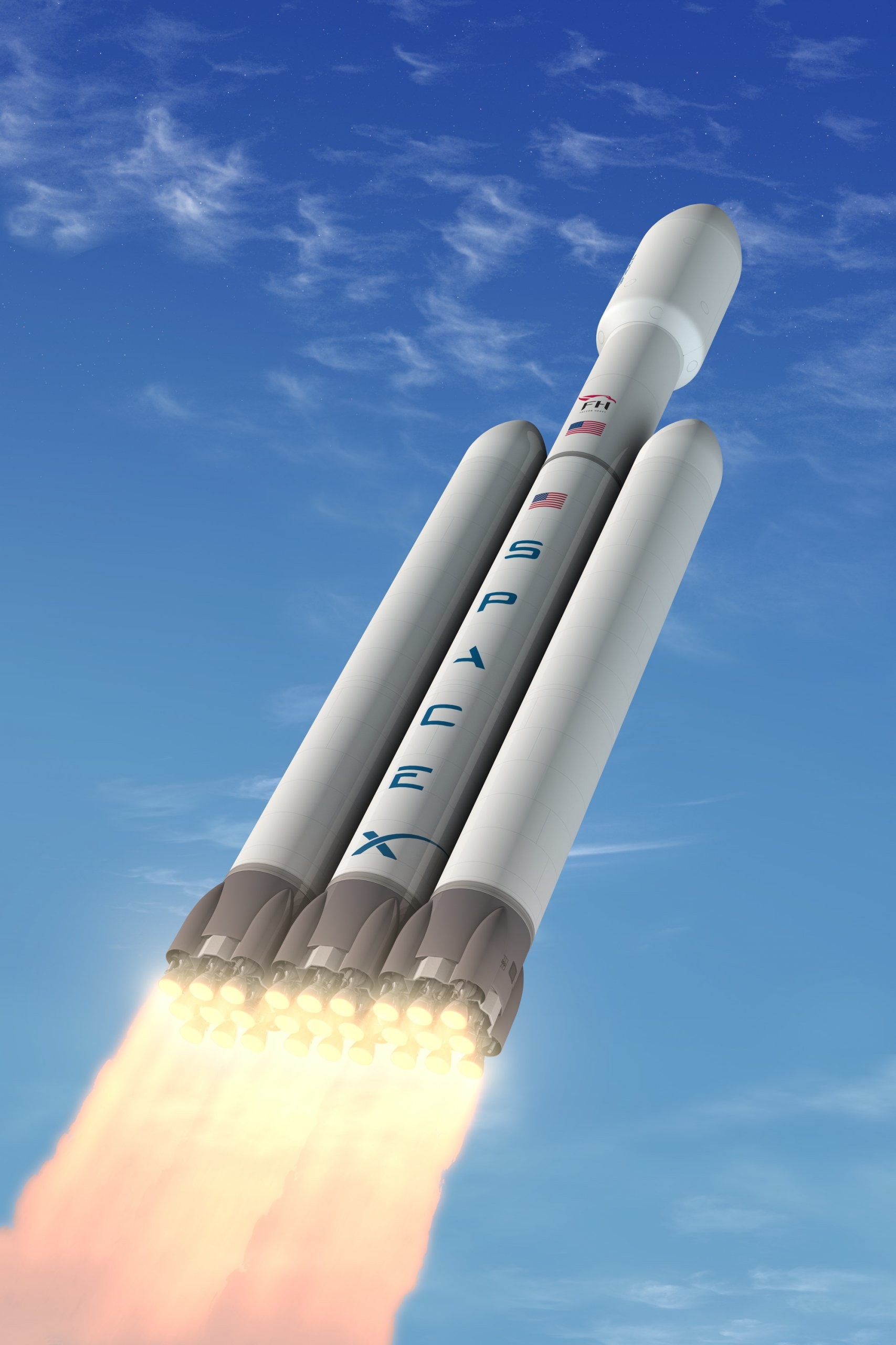 1707x2560 Falcon Heavy SpaceX