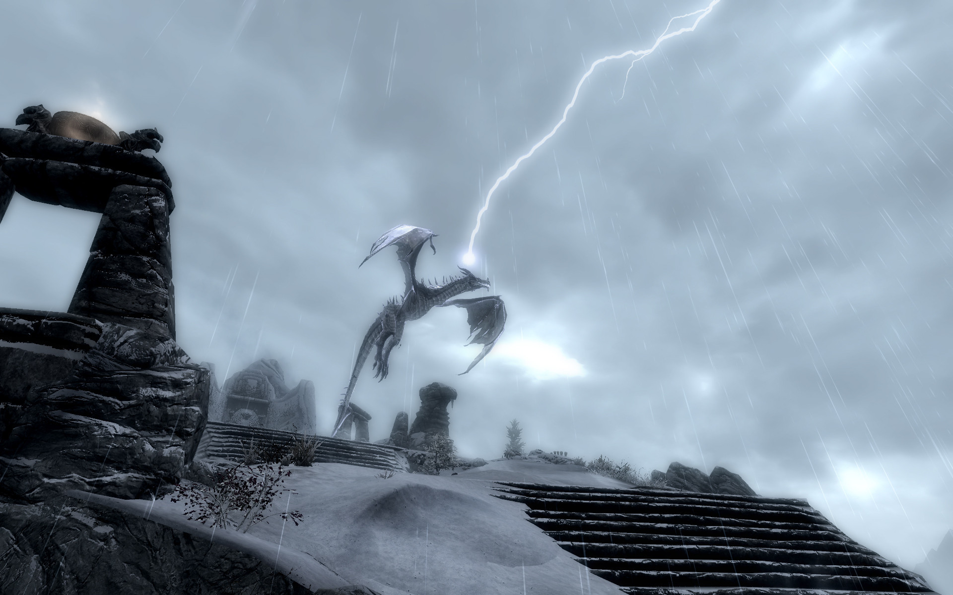 1920x1200 Storm Call shout will bring a crazy lightning storm and zap the dragon.