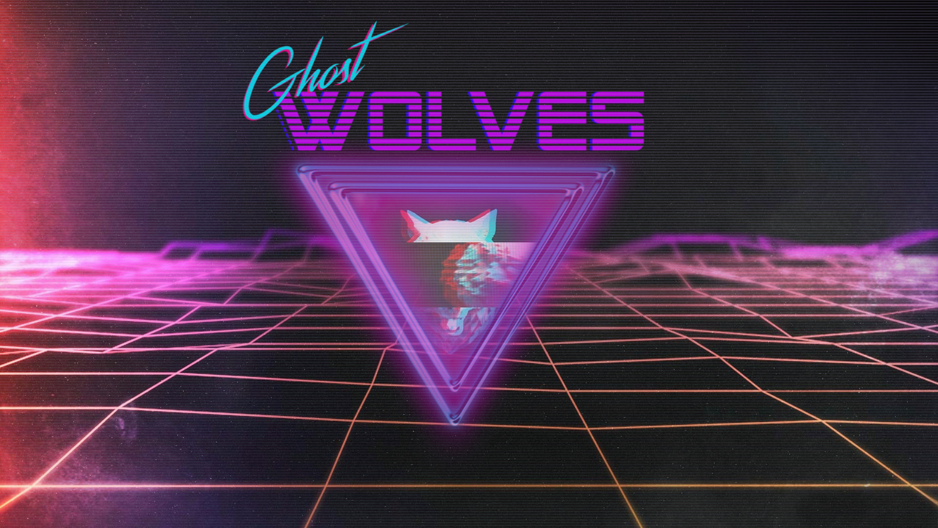 1920x1080 General  1980s synthwave wolf triangle grid Retro style neon Hotline  Miami Hotline Miami 2: