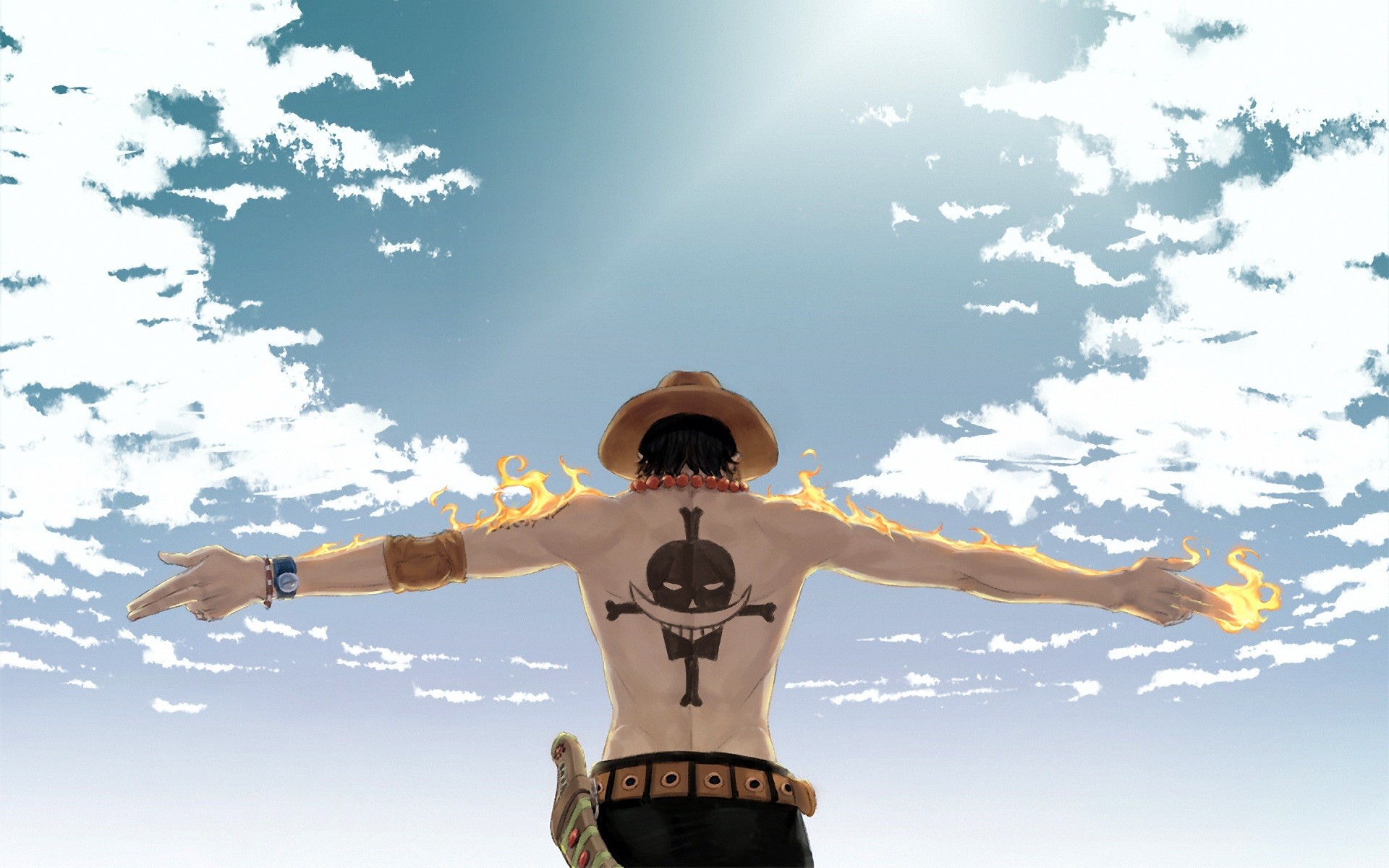 1920x1200 Anime - One Piece Portgas D. Ace Cloud Fire Anime Wallpaper