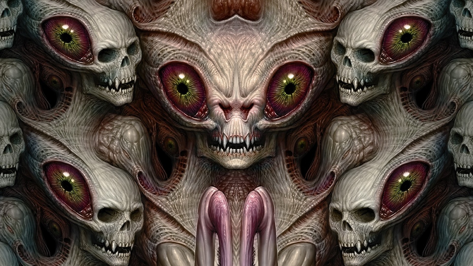 1920x1080 Martin de Diego Sadaba almanegra_deviantart_com sci fi science fiction  alien dark horror evil scary creepy spooky halloween eyes skulls macabre  fangs art ...