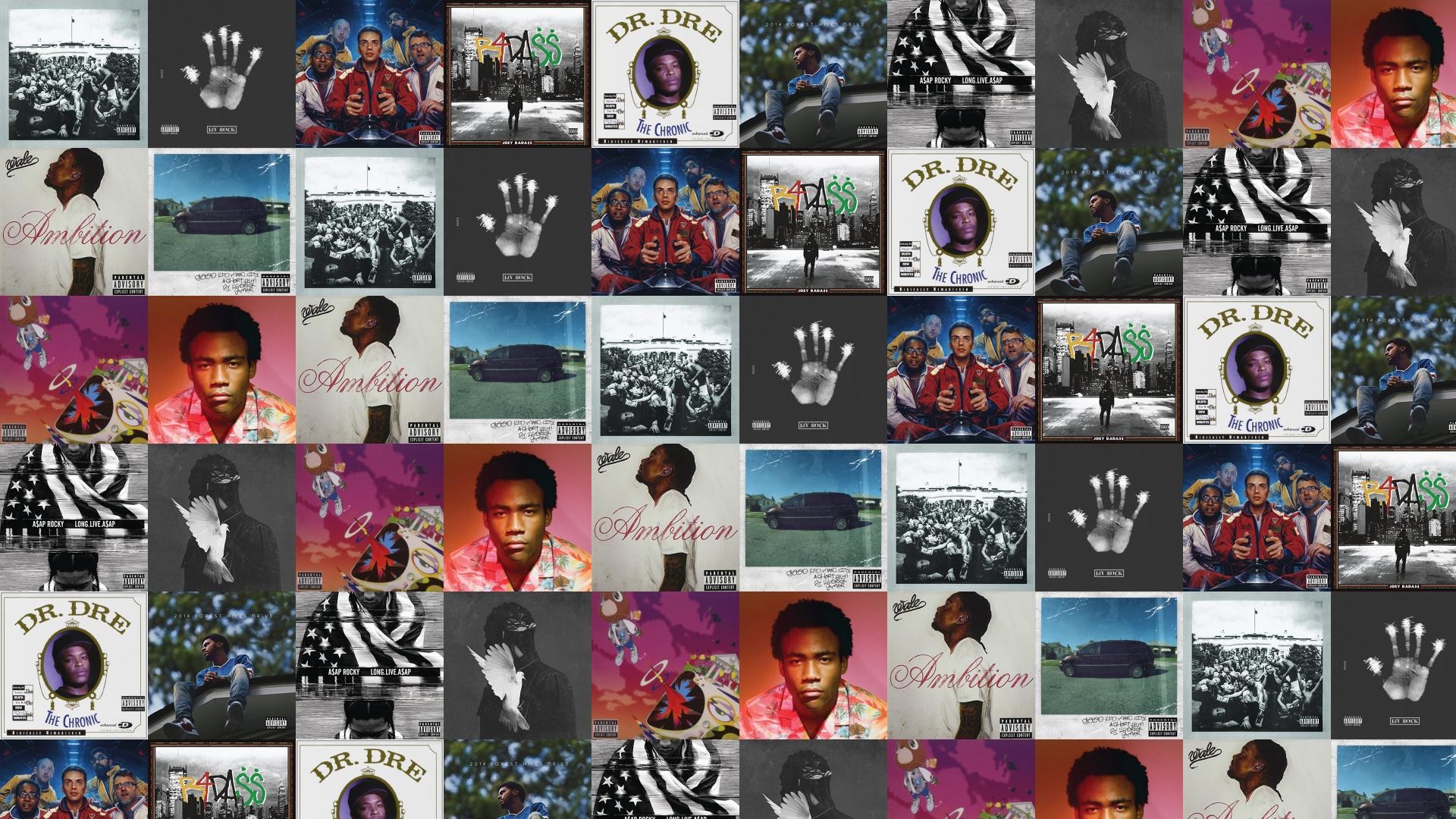 1920x1080 Download this free wallpaper with images of Kendrick Lamar – To Pimp A  Butterfly, Jay Rock – 90059, Logic – The Incredible True Story, Joey Badass  – Badass, ...