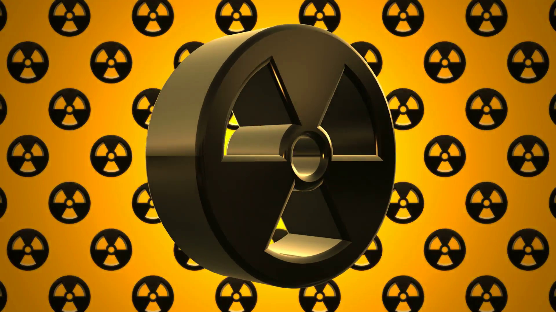 1920x1080 Black Yellow Nuclear Radioactive Radiation Symbol Logo Motion Background -  VideoBlocks