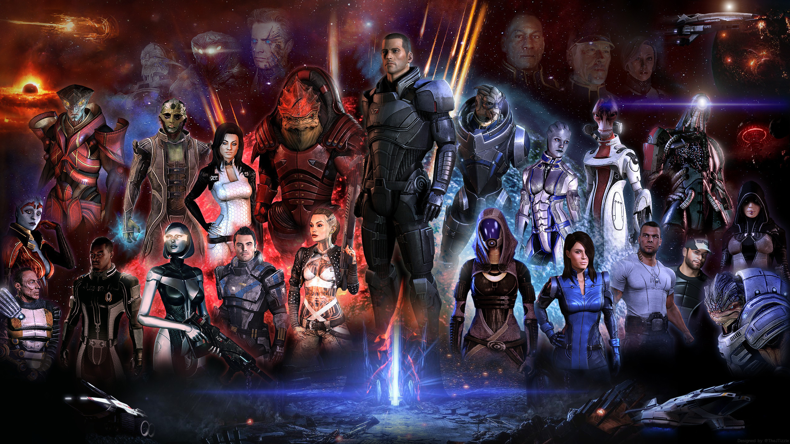 2560x1440 Video Game - Mass Effect Javik (Mass Effect) Garrus Vakarian Commander  Shepard Urdnot Wrex