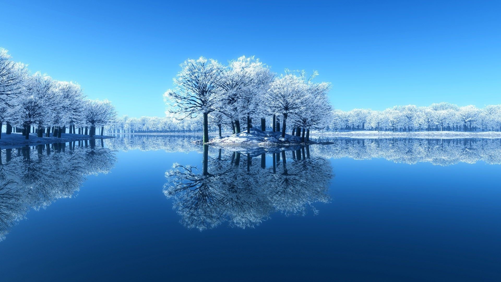 1920x1080 water landscapes nature snow trees tales reflections infrared photography  skies sea